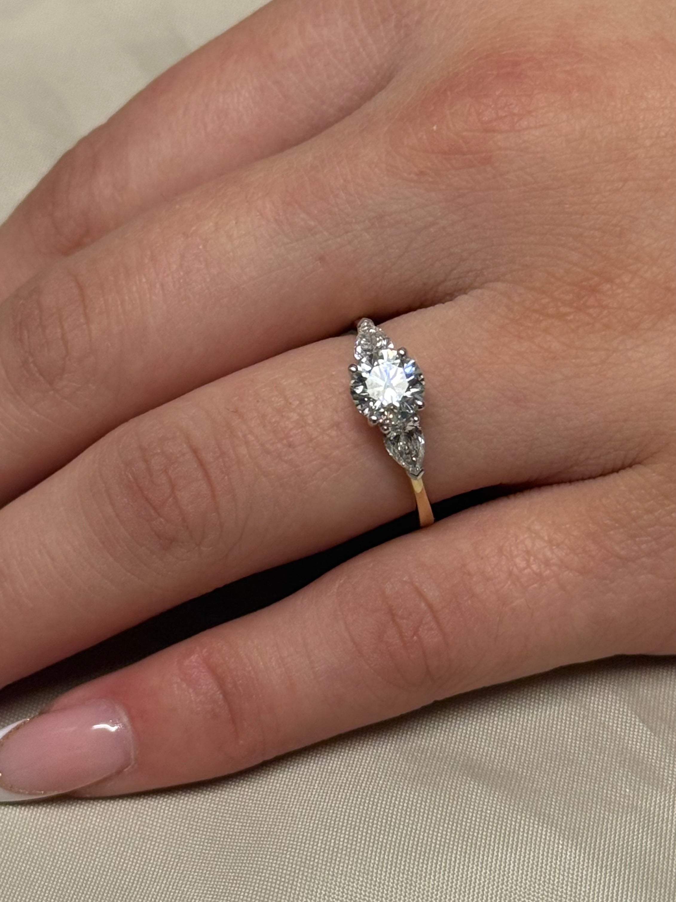 9K Yellow Gold 1.50ct Three Stone Laboratory Grown Diamond Ring