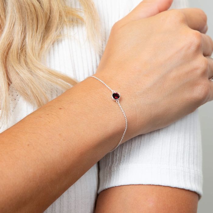 Sterling Silver January Birthstone Bracelet
