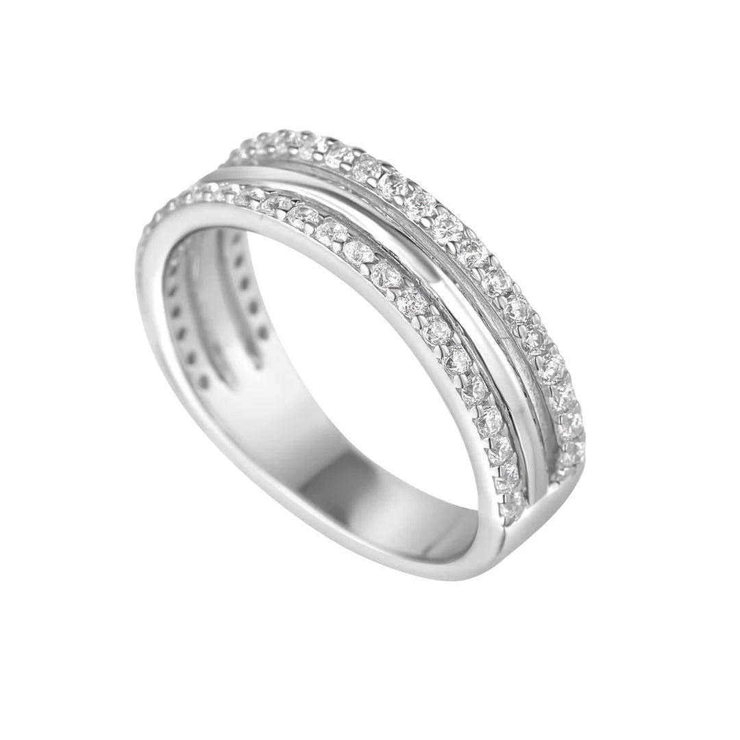Sterling Silver Cz Dress Band