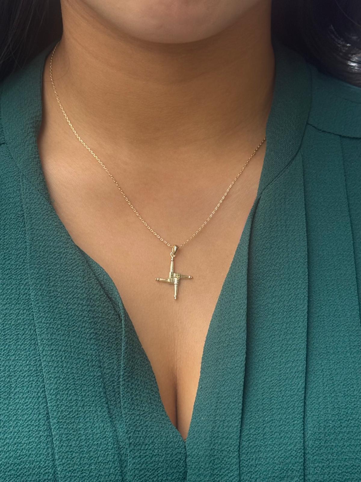 Gold Plated Sterling Silver St Brigid's Cross Pendant