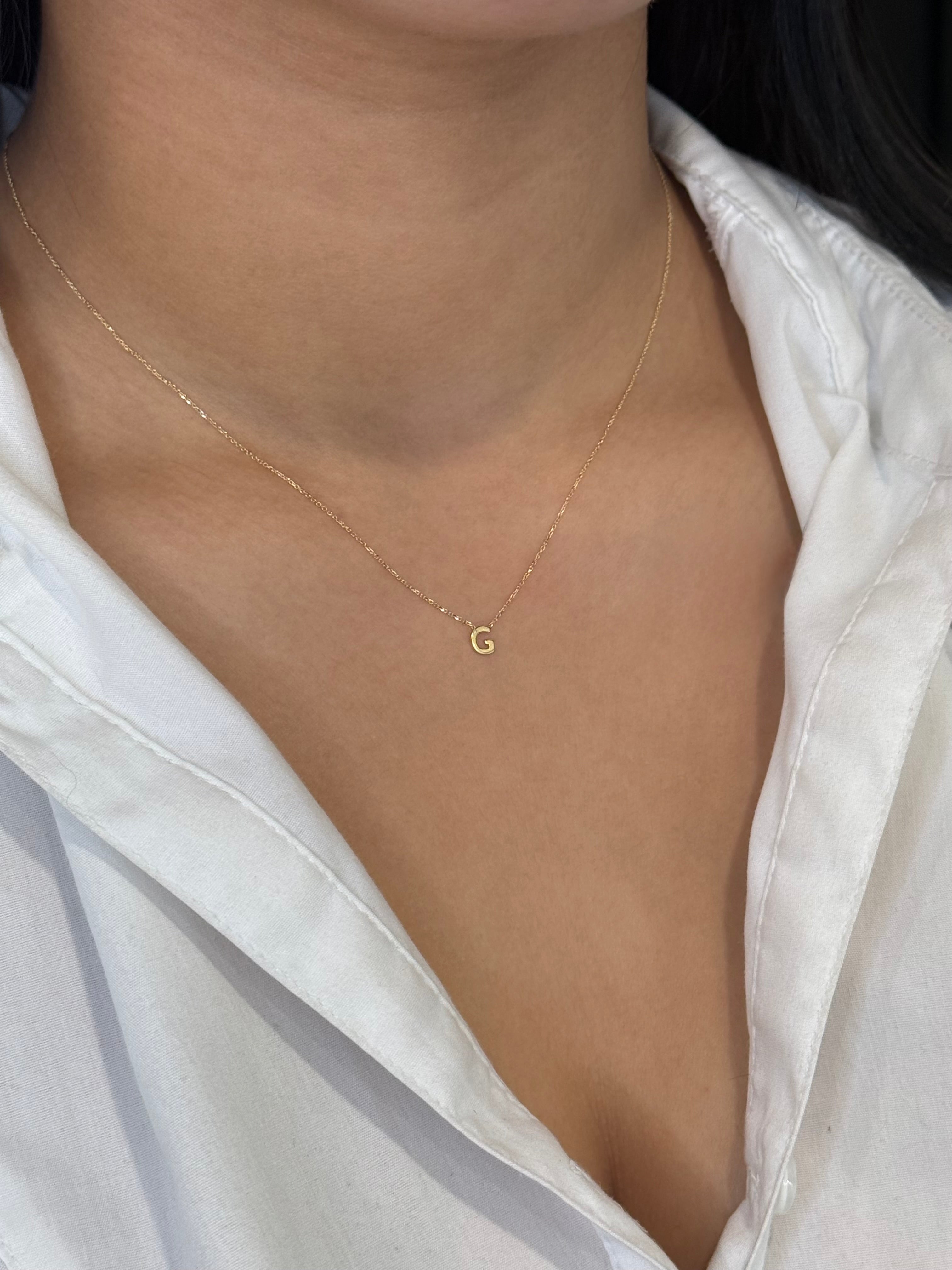 9ct Yellow Gold G Initial Necklace