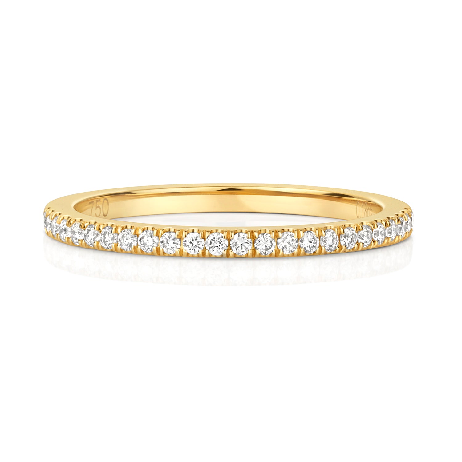 18k Yellow Gold Mini Claw Diamond Wedding Band