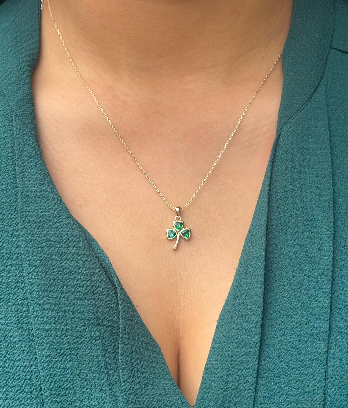 Gold Plated Sterling Silver Shamrock Pendant