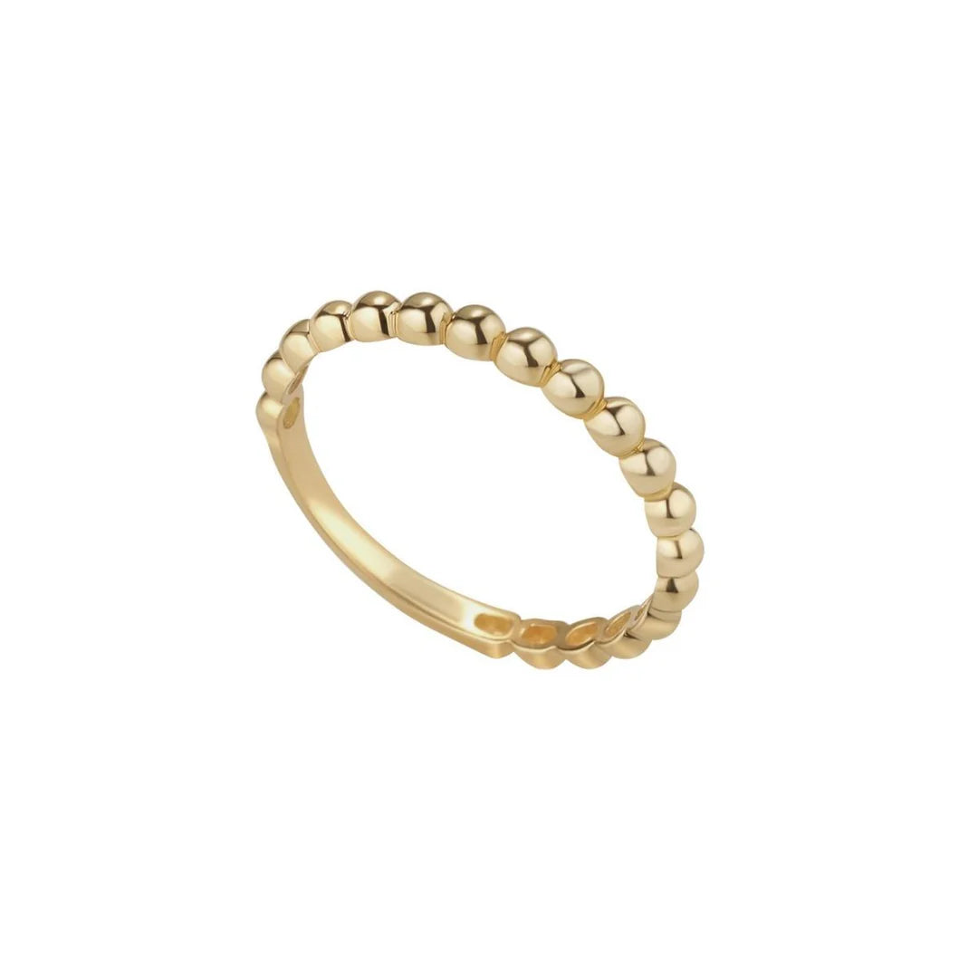 9K Yellow Gold Beaded Ring