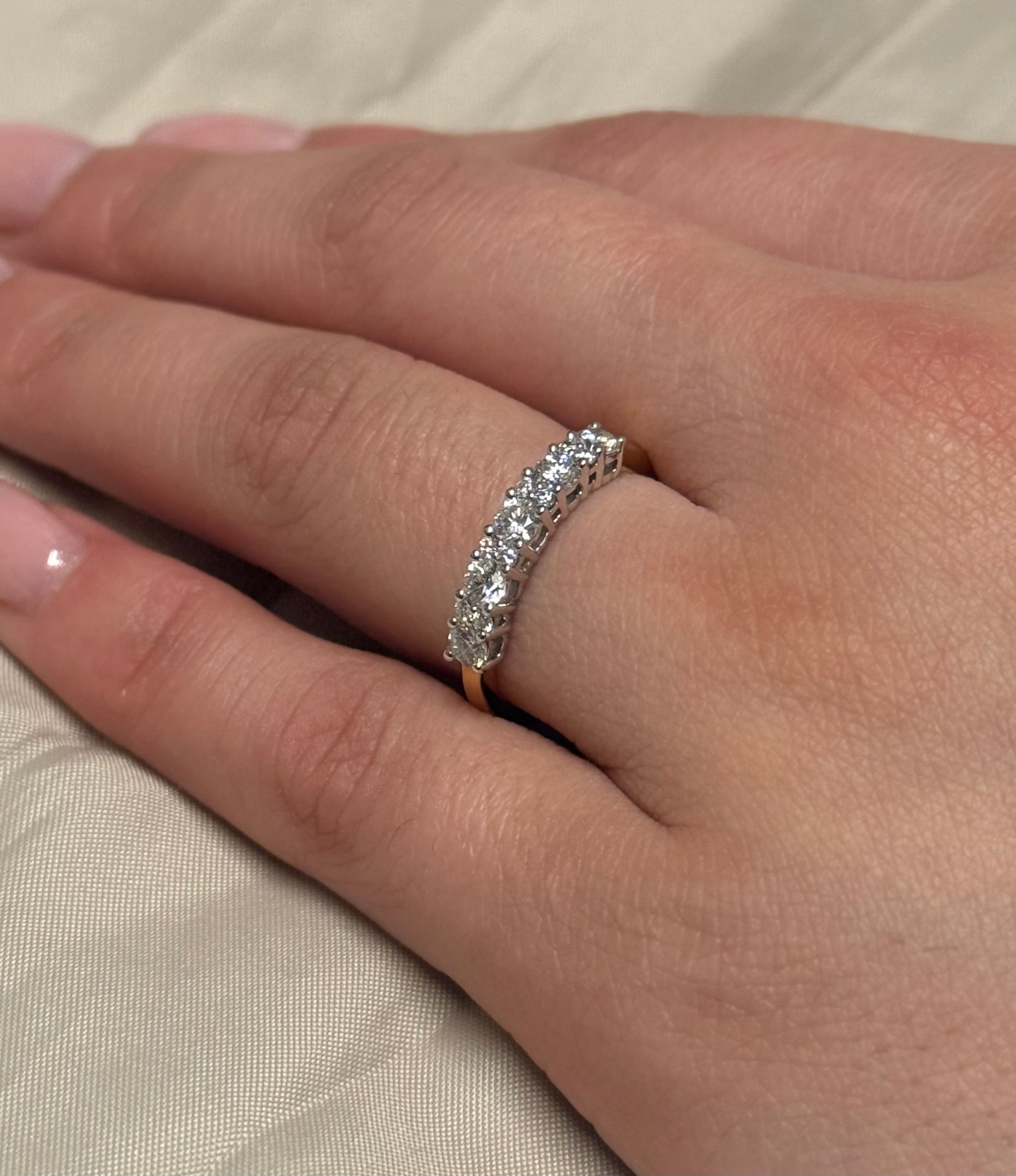 18k Yellow Gold 5 Stone with Diamond Accents