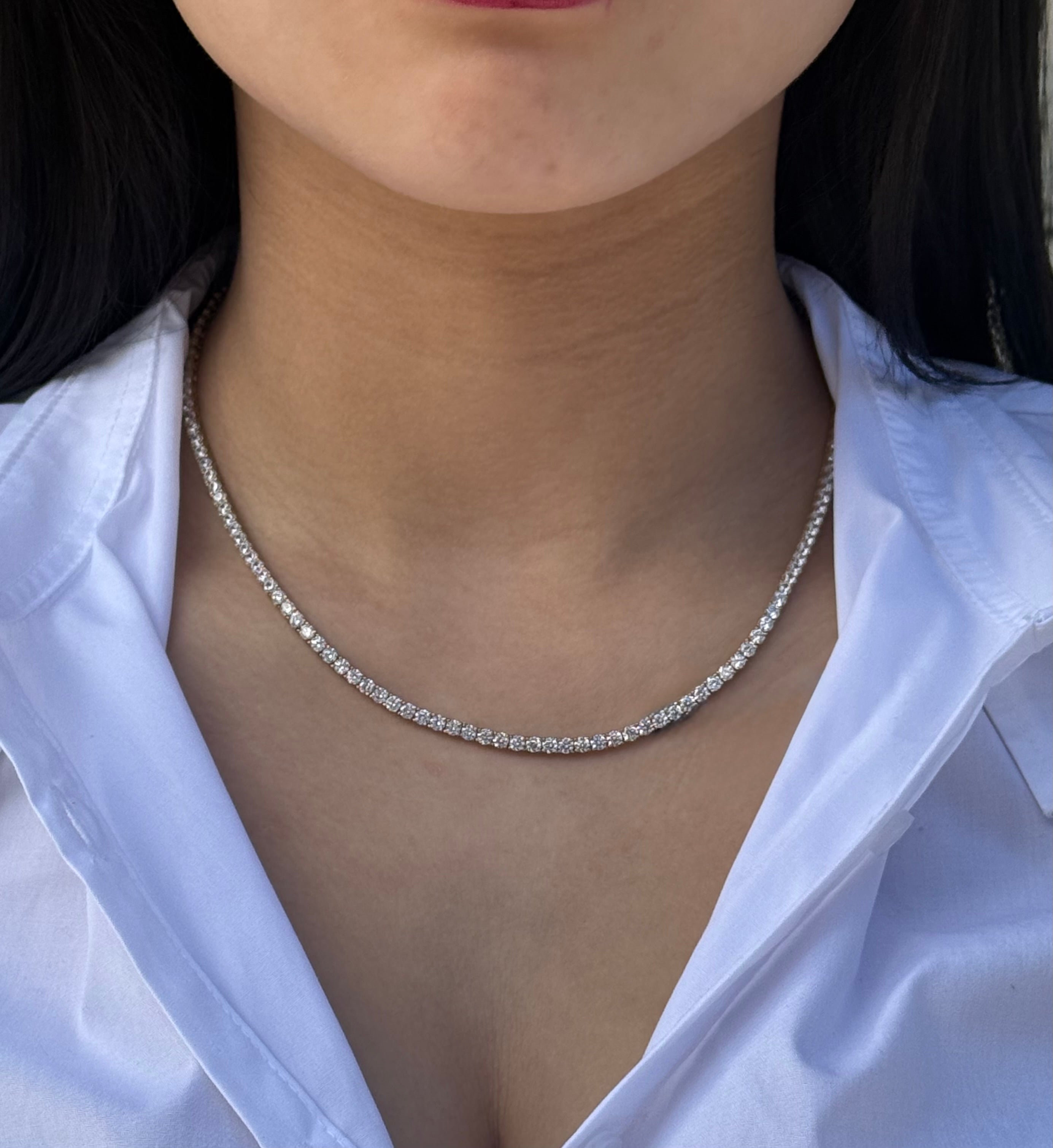 9ct Yellow Gold CZ Tennis Necklace