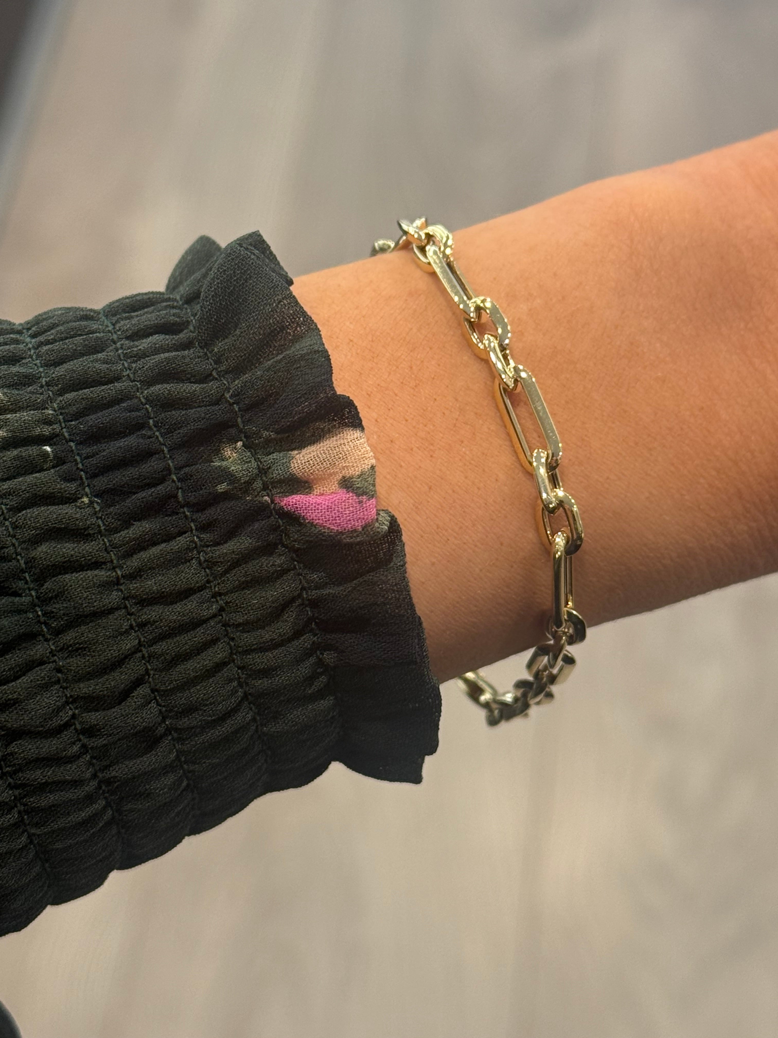 9ct Gold Chunky Paperlink Figaro Bracelet