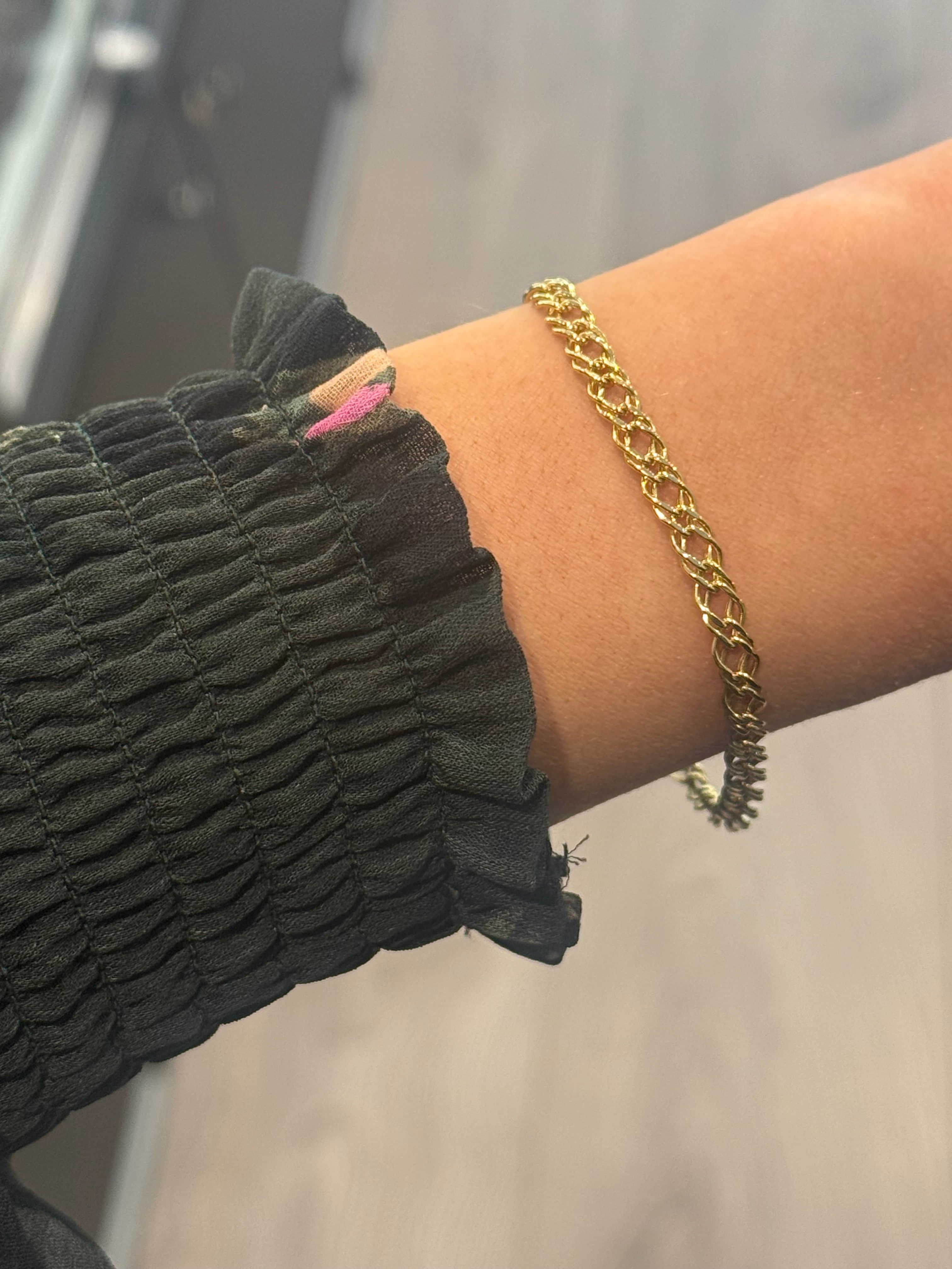 9ct Yellow Gold Small Double Curb Bracelet