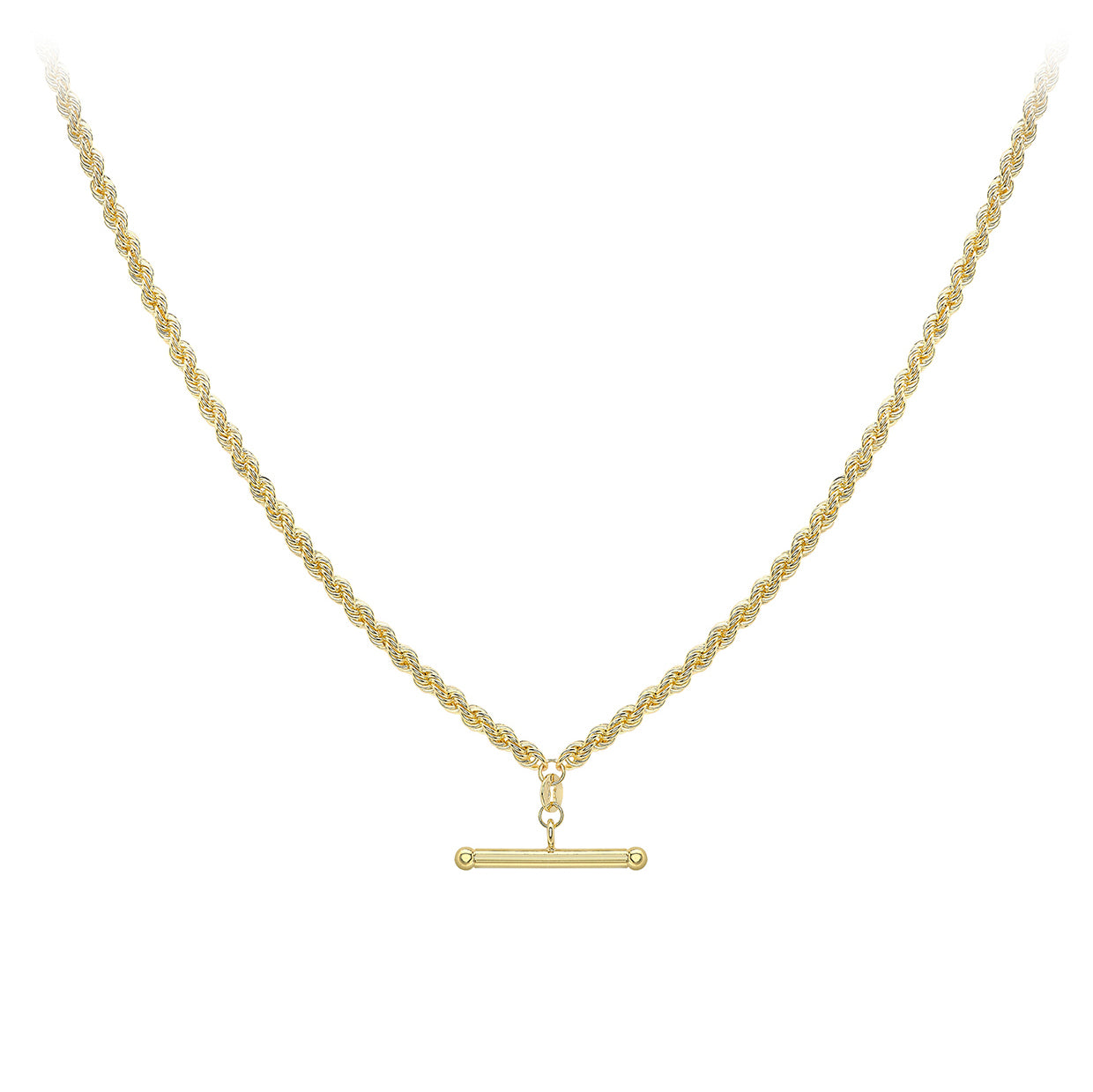 9ct Yellow Gold Rope Tbar