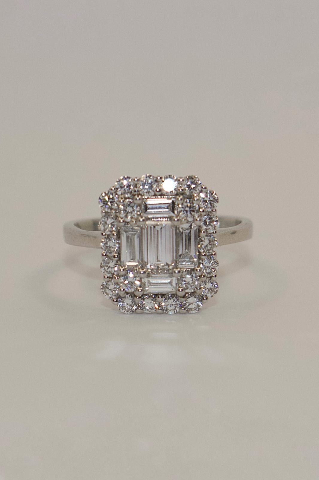 Platinum Fancy Laboratory Grown Diamond Cluster Ring