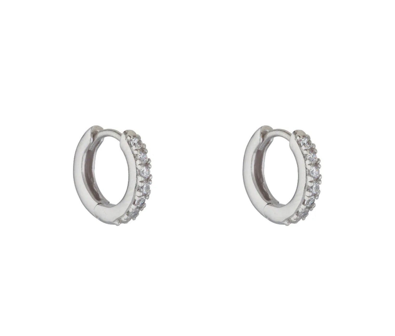 Sterling Silver Small CZ Huggies