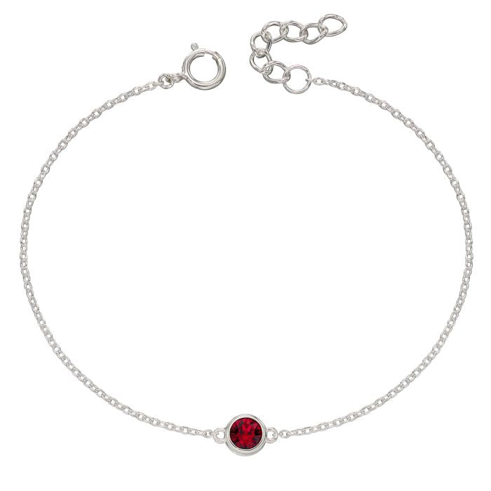 Sterling Silver July Birthstone Bracelet