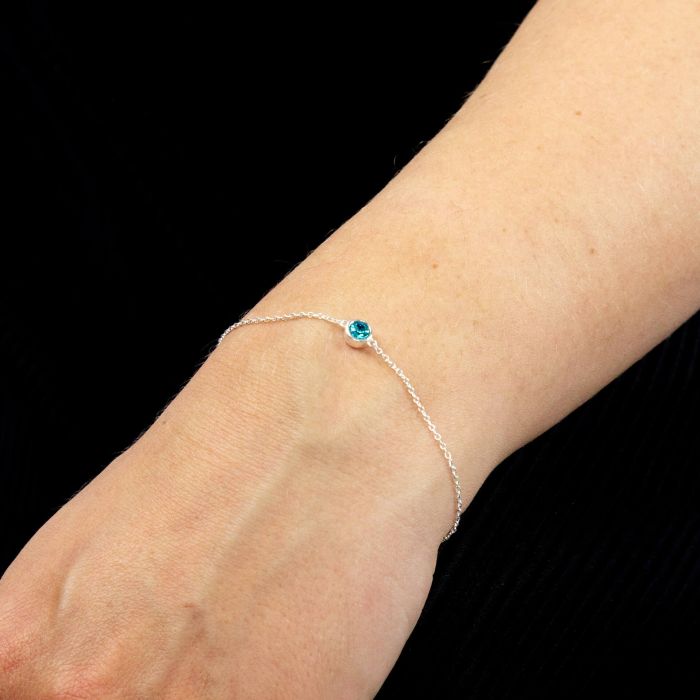 Sterling Silver December Birthstone Bracelet