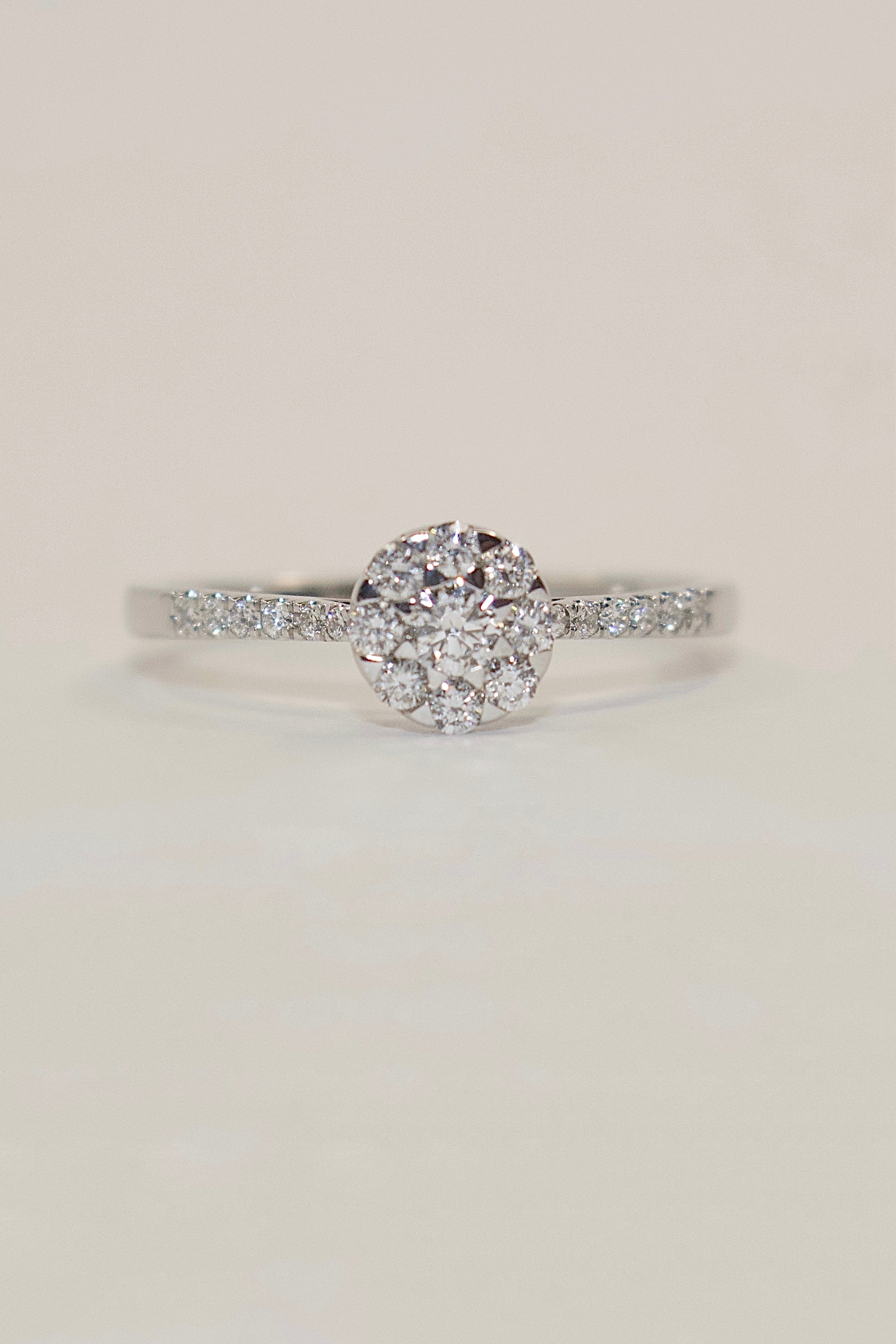 9K White Gold 35pt Diamond Cluster Ring