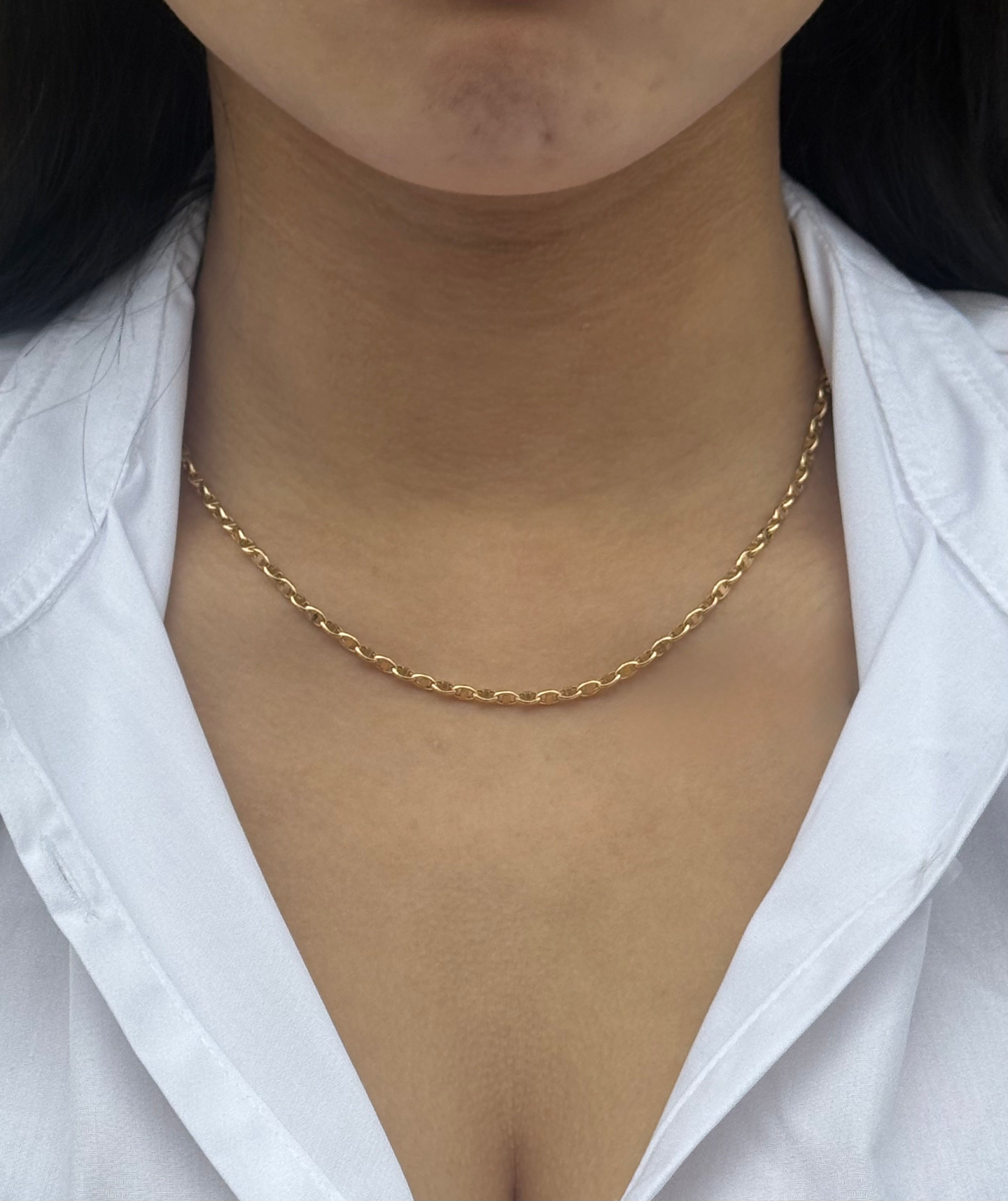 9ct Yellow Gold Marine Link Necklace