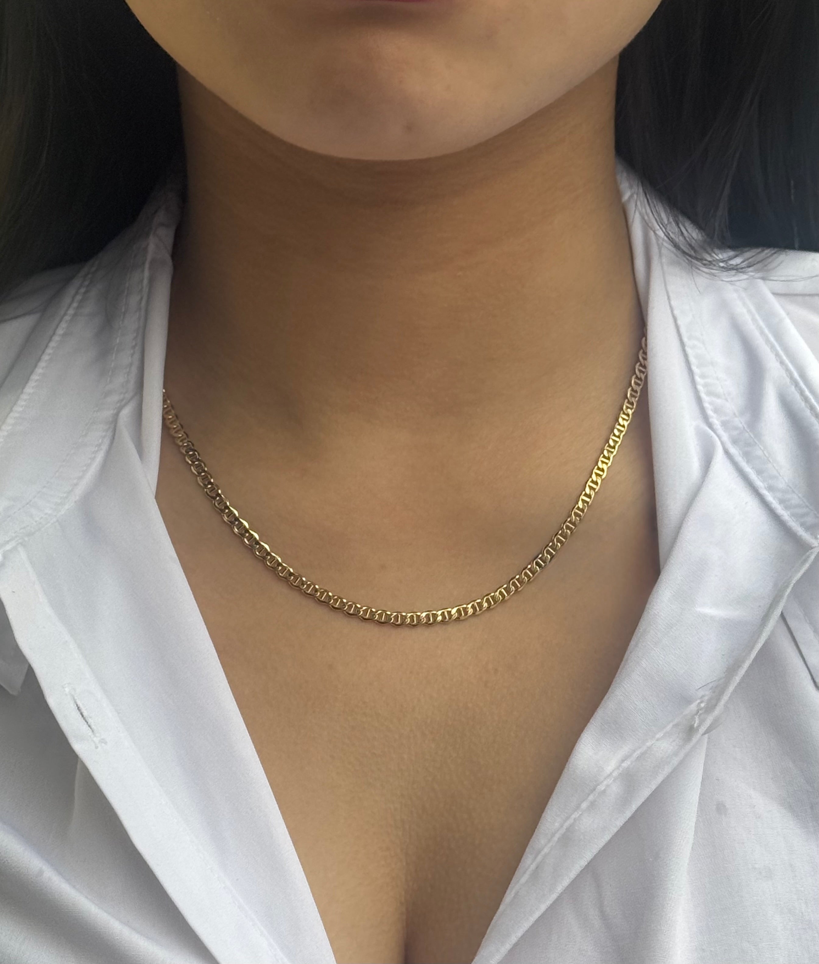 9ct Yellow Gold Flat Anchor Link Necklace
