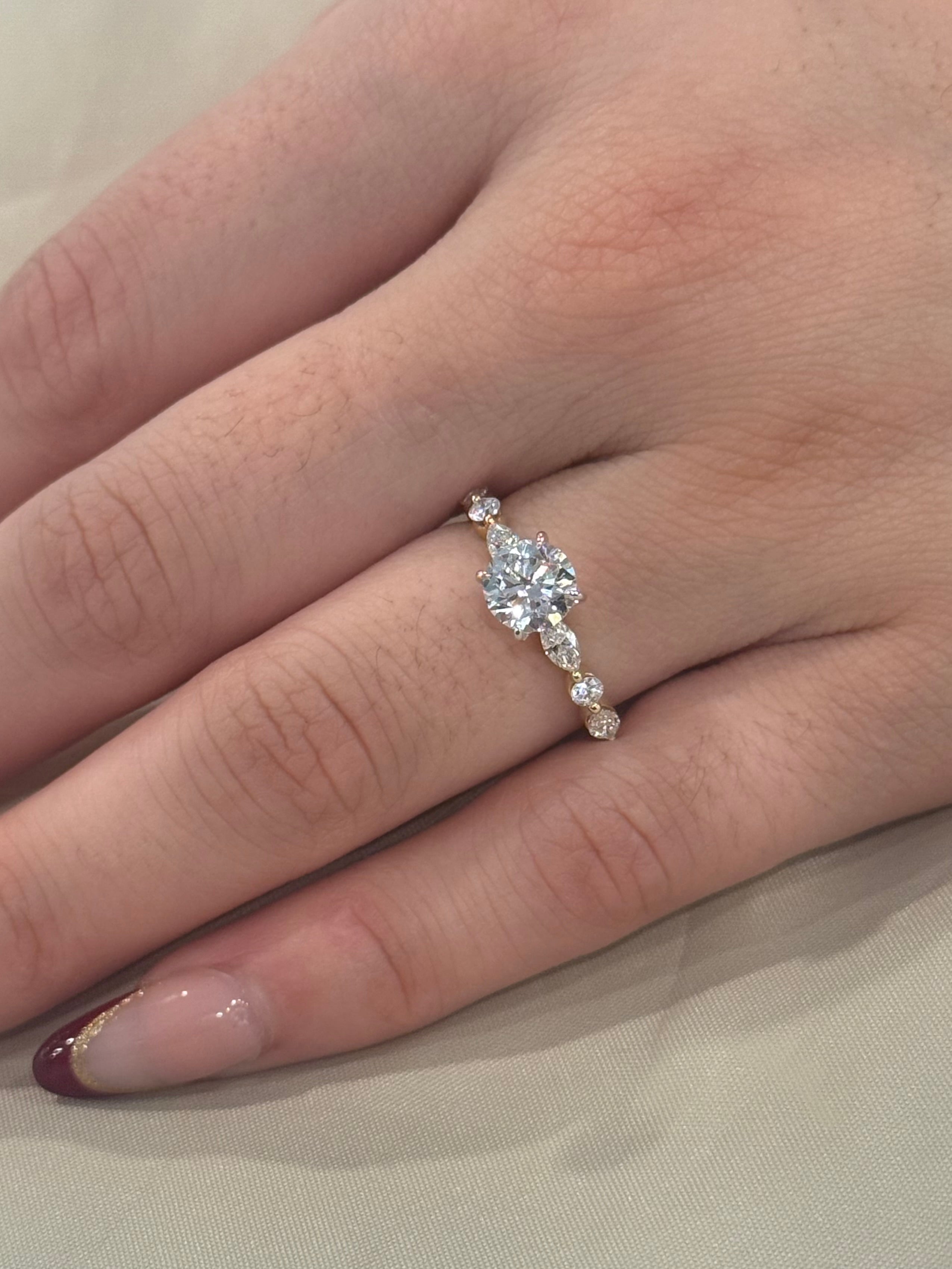 9K Yellow Gold 1.50ct Brilliant Cut Laboratory Grown Diamond Ring with Fancy Band