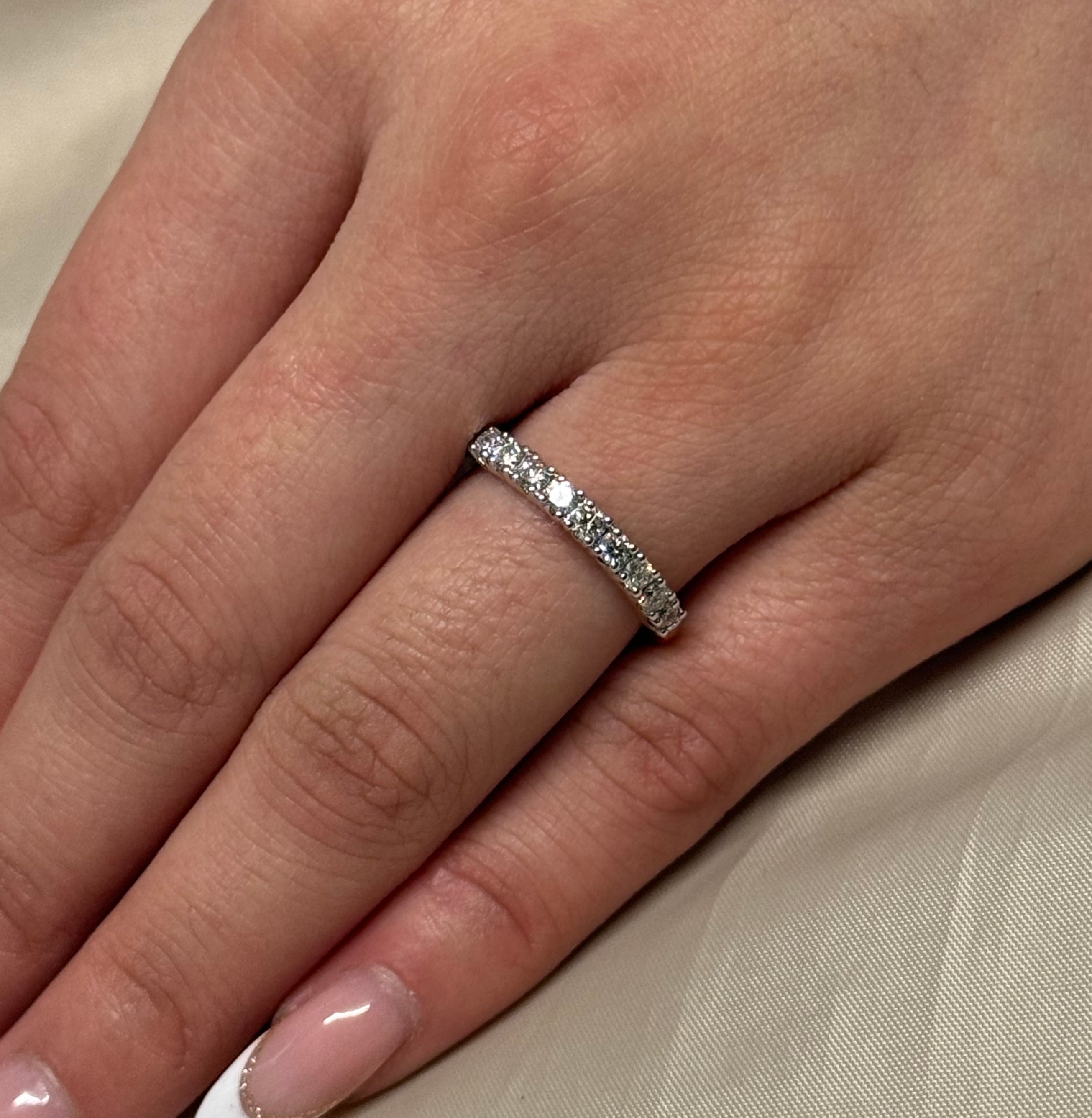9K Yellow Gold 9 Stone Diamond Band