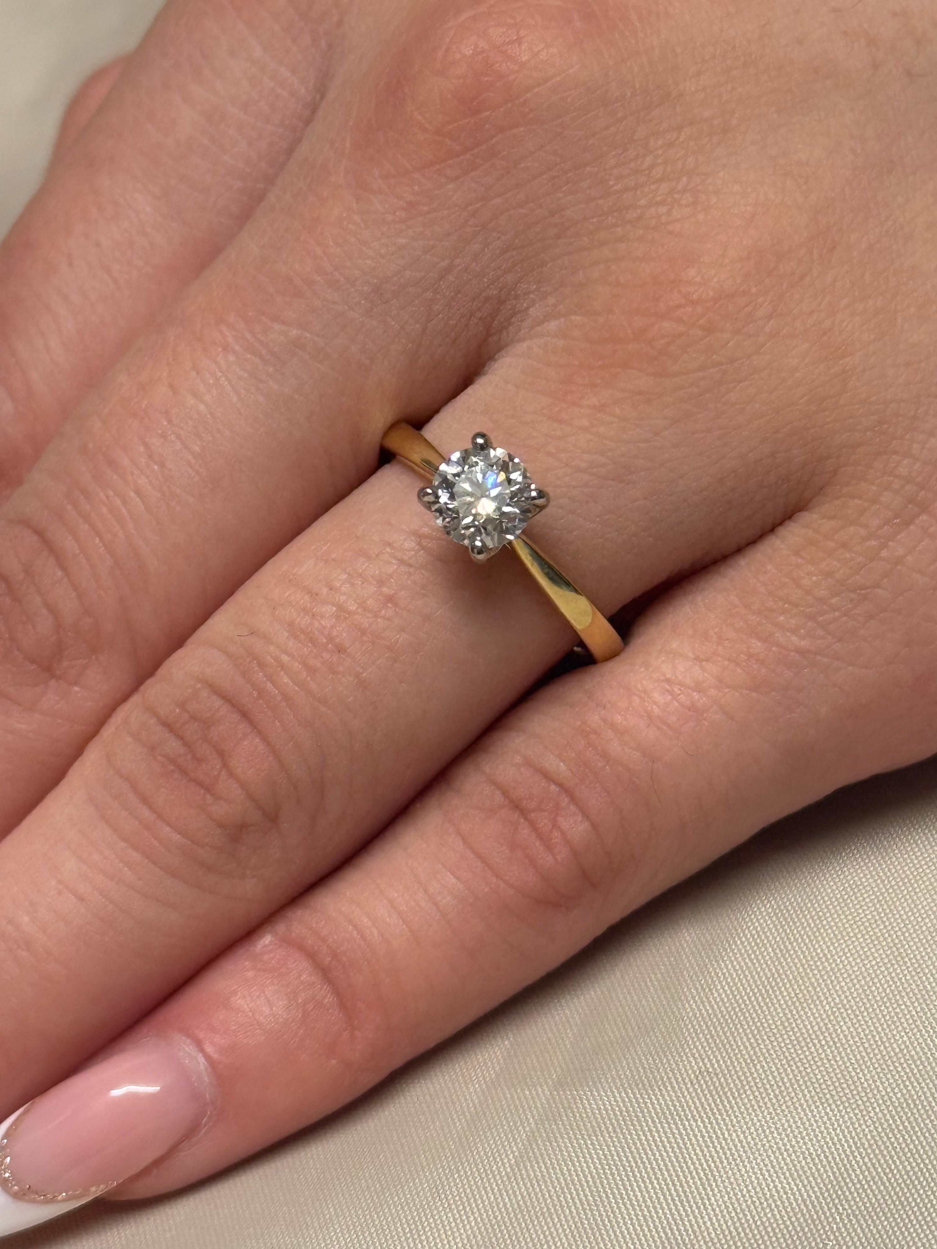 18K Yellow Gold 1.01ct Natural Diamond Solitaire