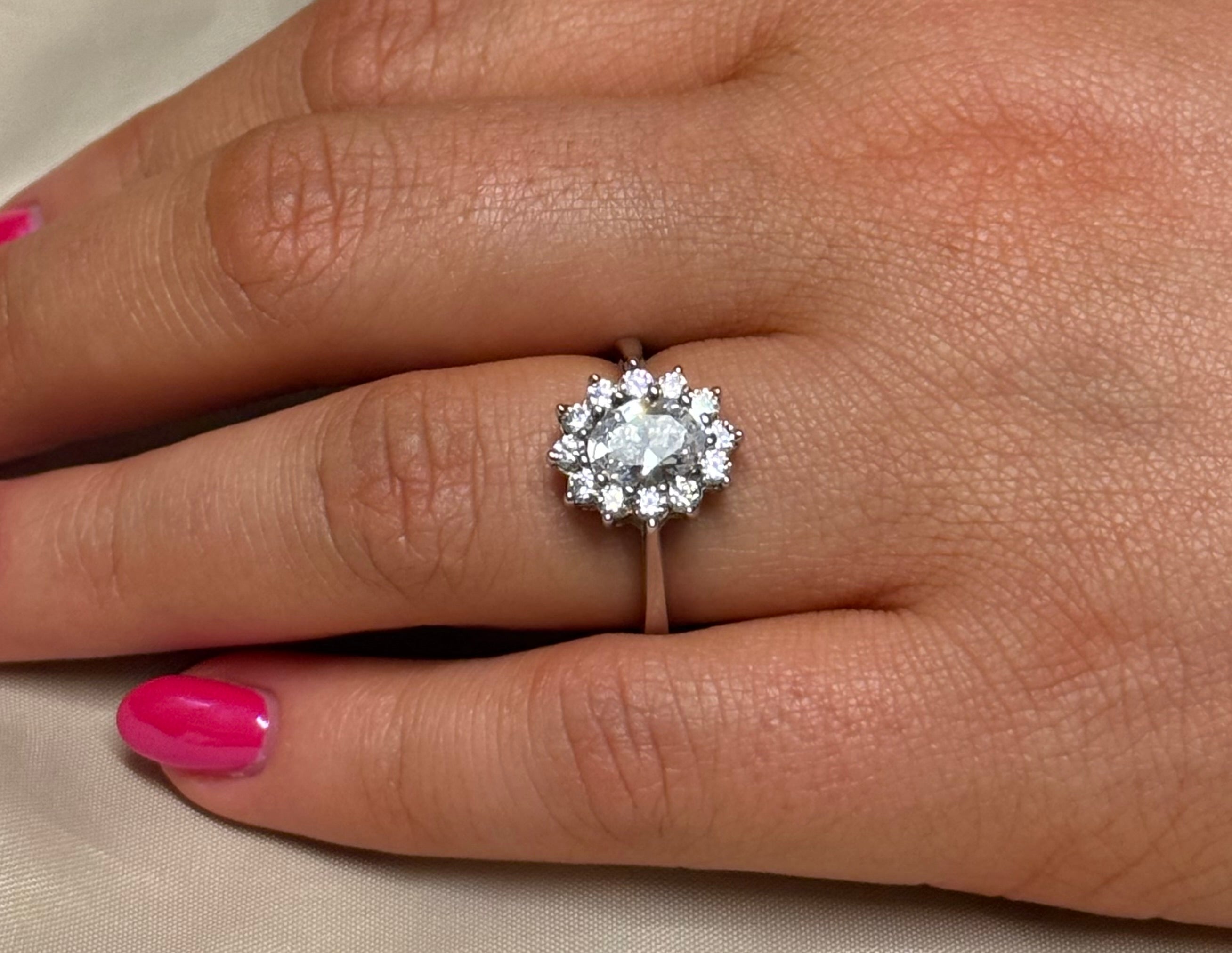 Sterling Silver CZ Cluster Ring