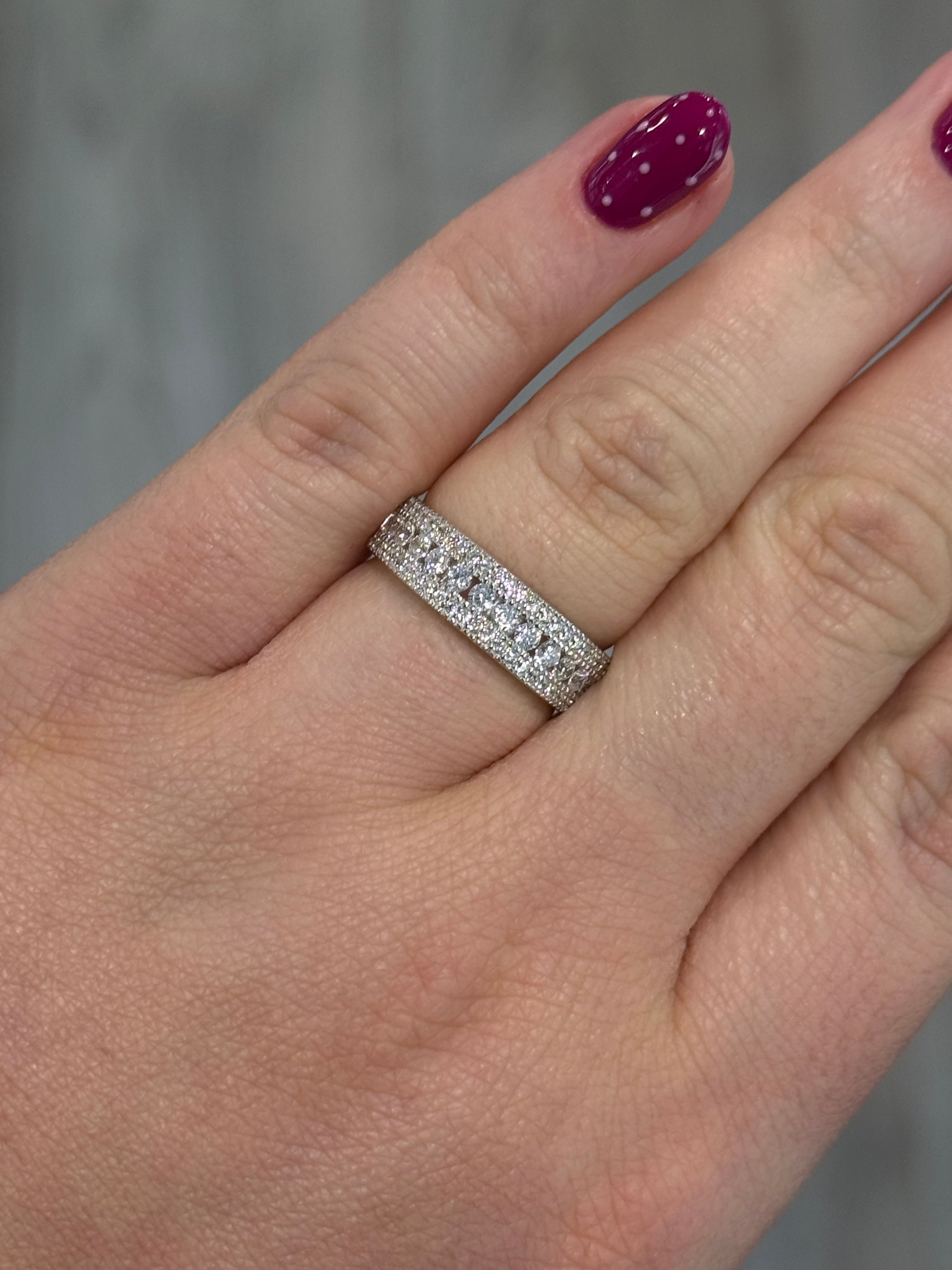 Sterling Silver Cz Eternity Style Band
