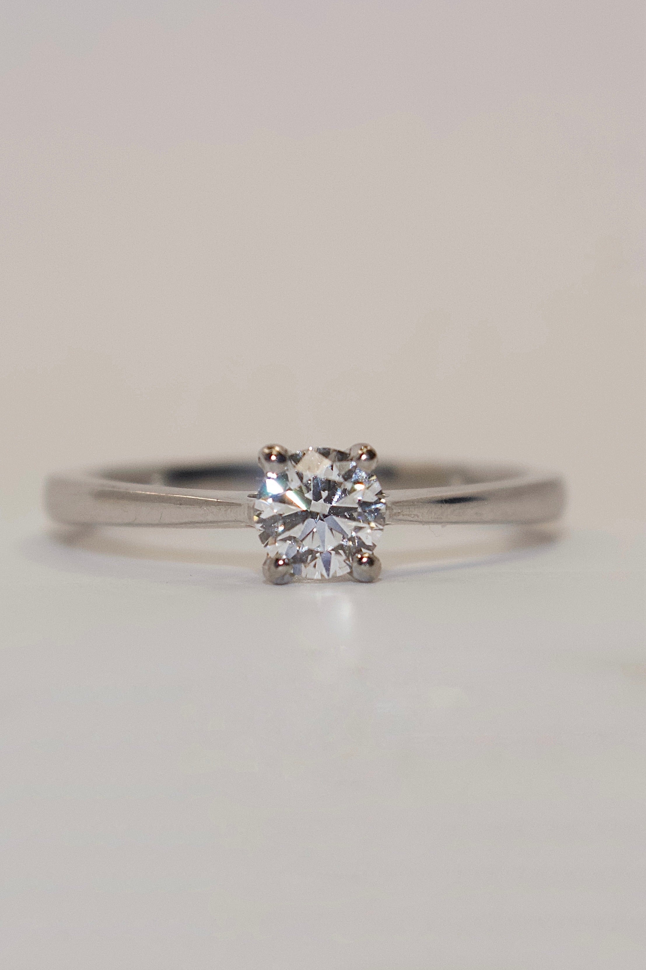 18K White Gold 50pt Brilliant Cut Diamond Solitaire Ring