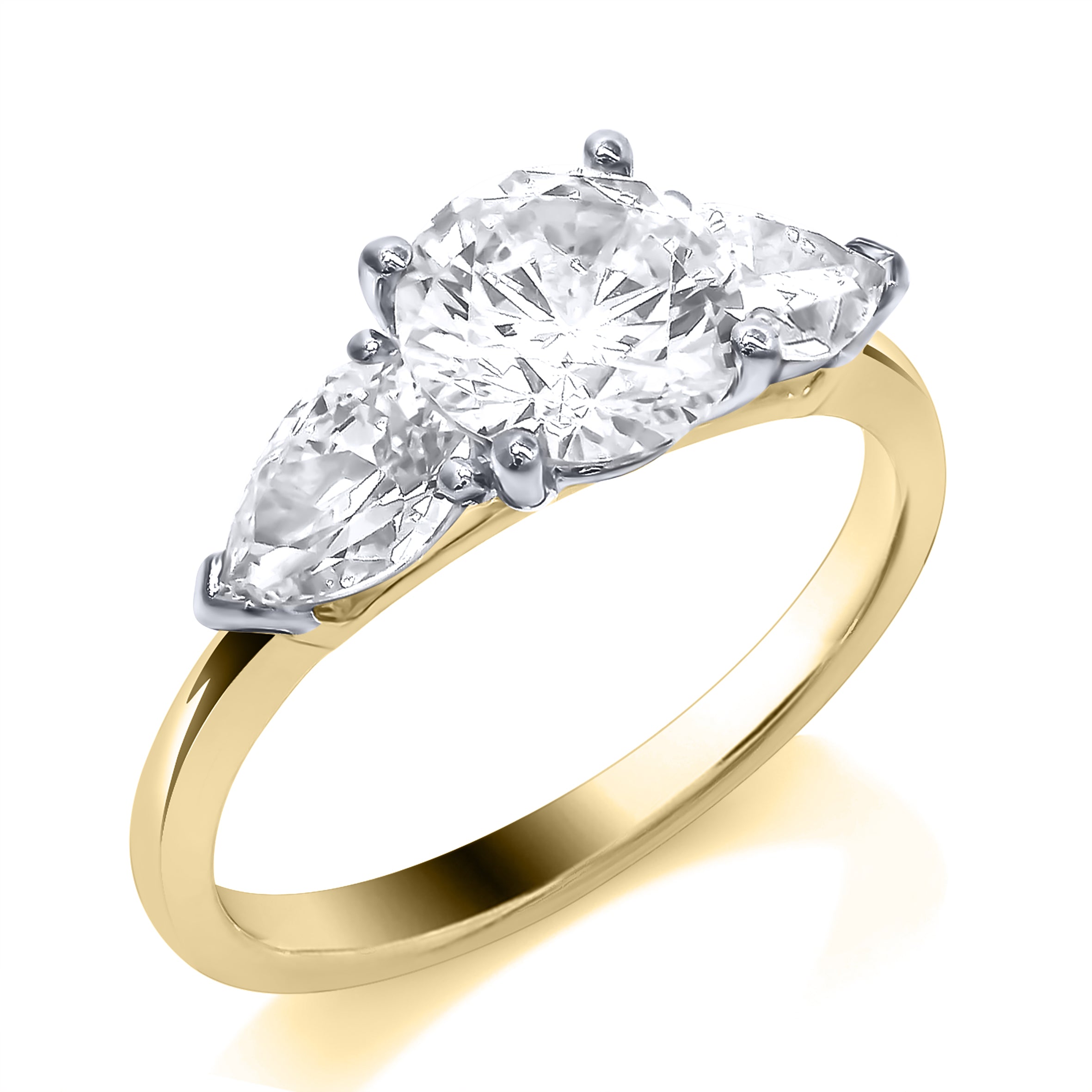 9K Yellow Gold 1.50ct Three Stone Laboratory Grown Diamond Ring