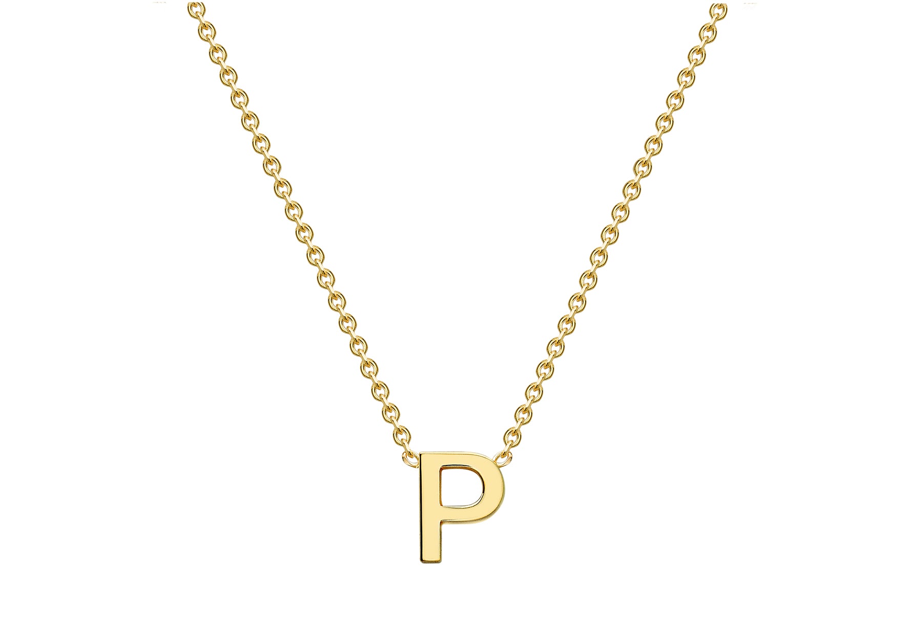 9ct Yellow Gold P Initial Necklace
