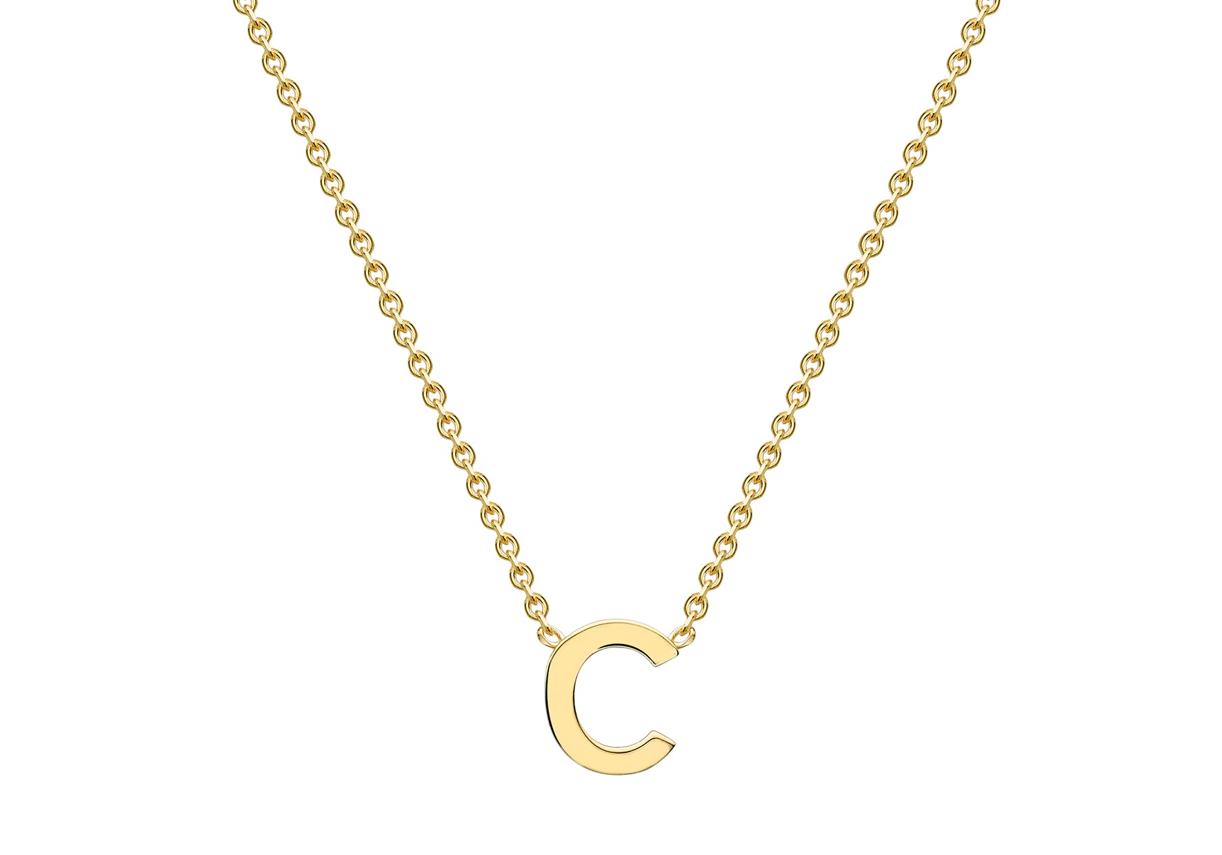9ct Yellow Gold C Initial Necklace