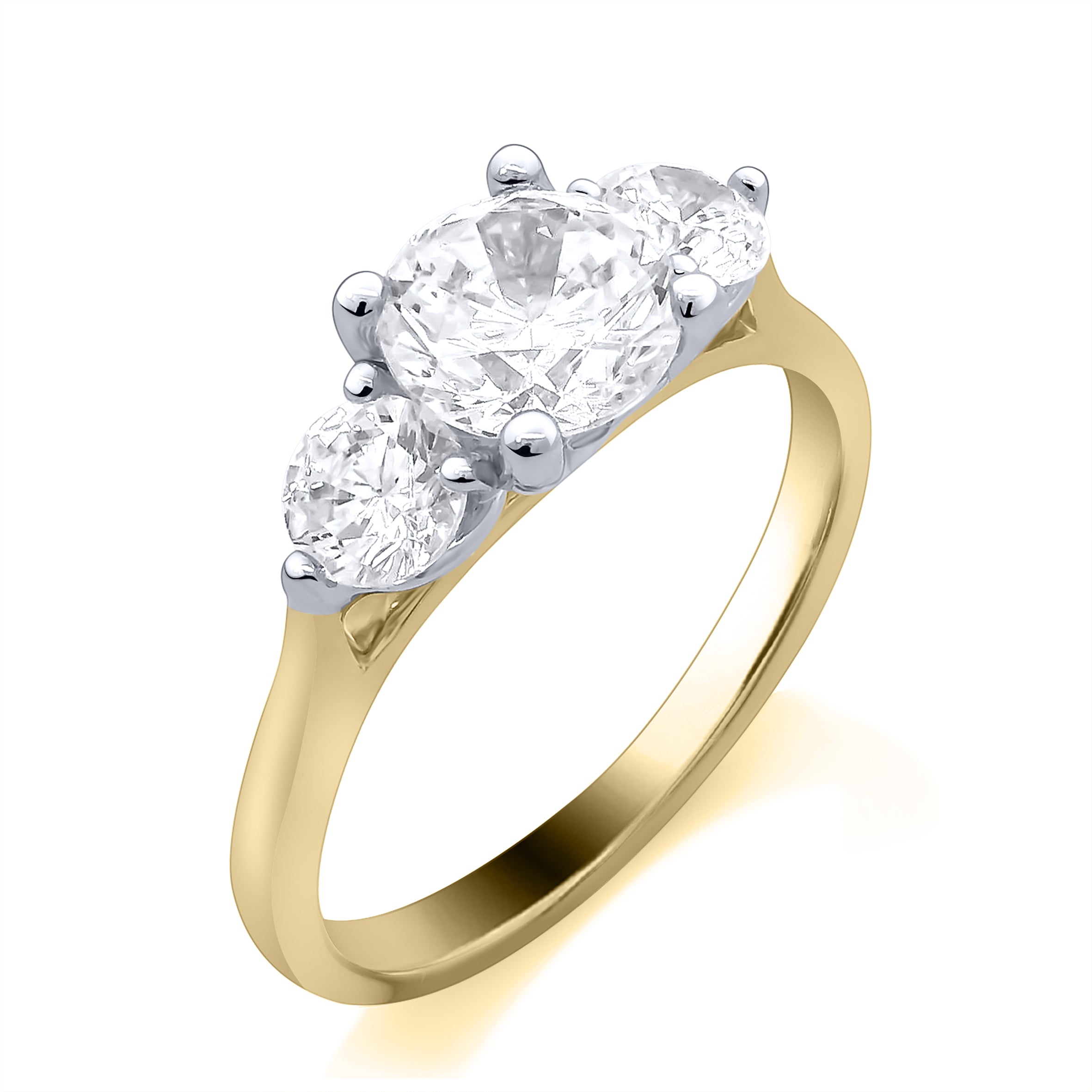 9K Yellow Gold 1.50ct Three Stone Laboratory Grown Diamond Ring