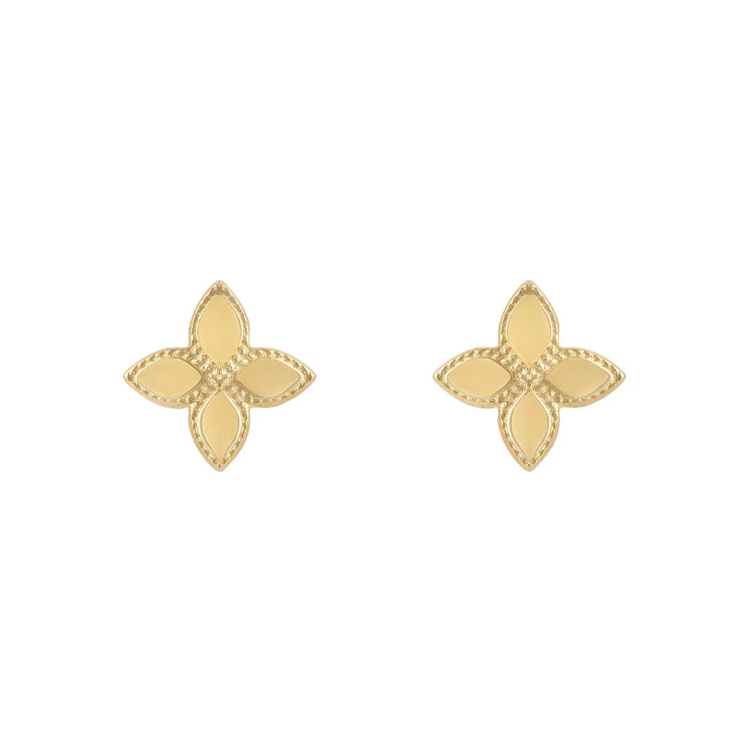 9ct Yellow Gold Quatrefoil Earrings
