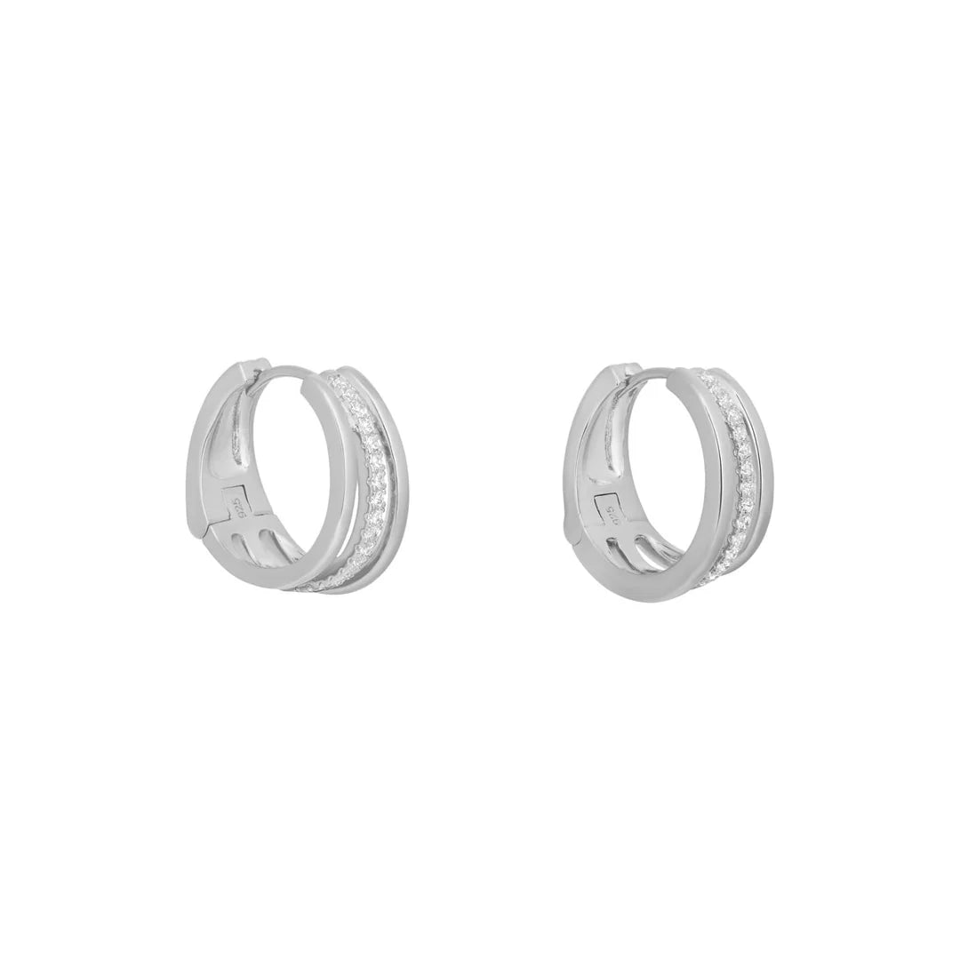 Sterling Silver Triple Hoop Earrings