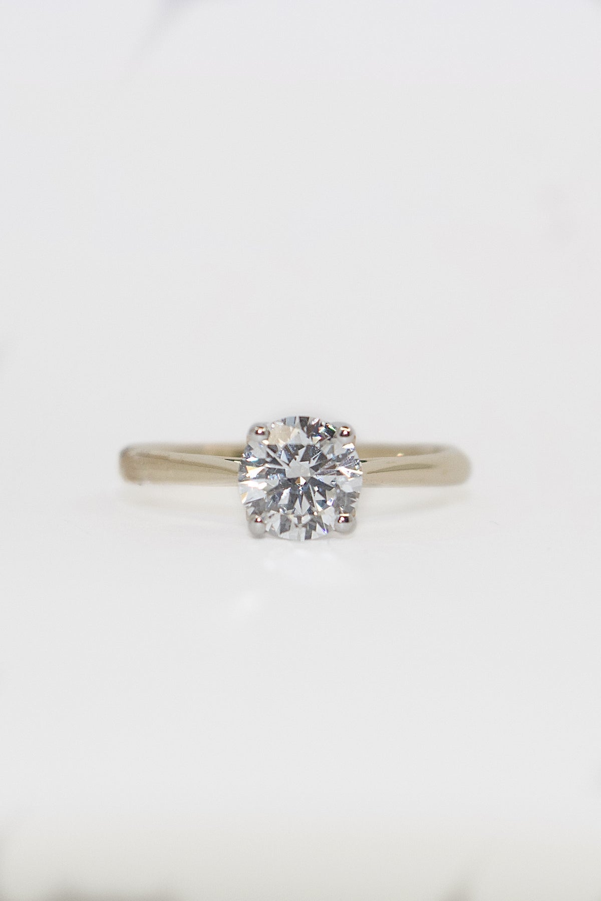 9K Yellow Gold 1ct Laboratory Grown Round Solitaire Ring