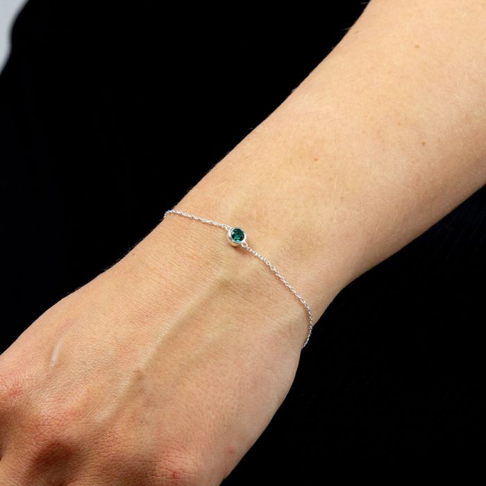 Sterling Silver May Birthstone Bracelet
