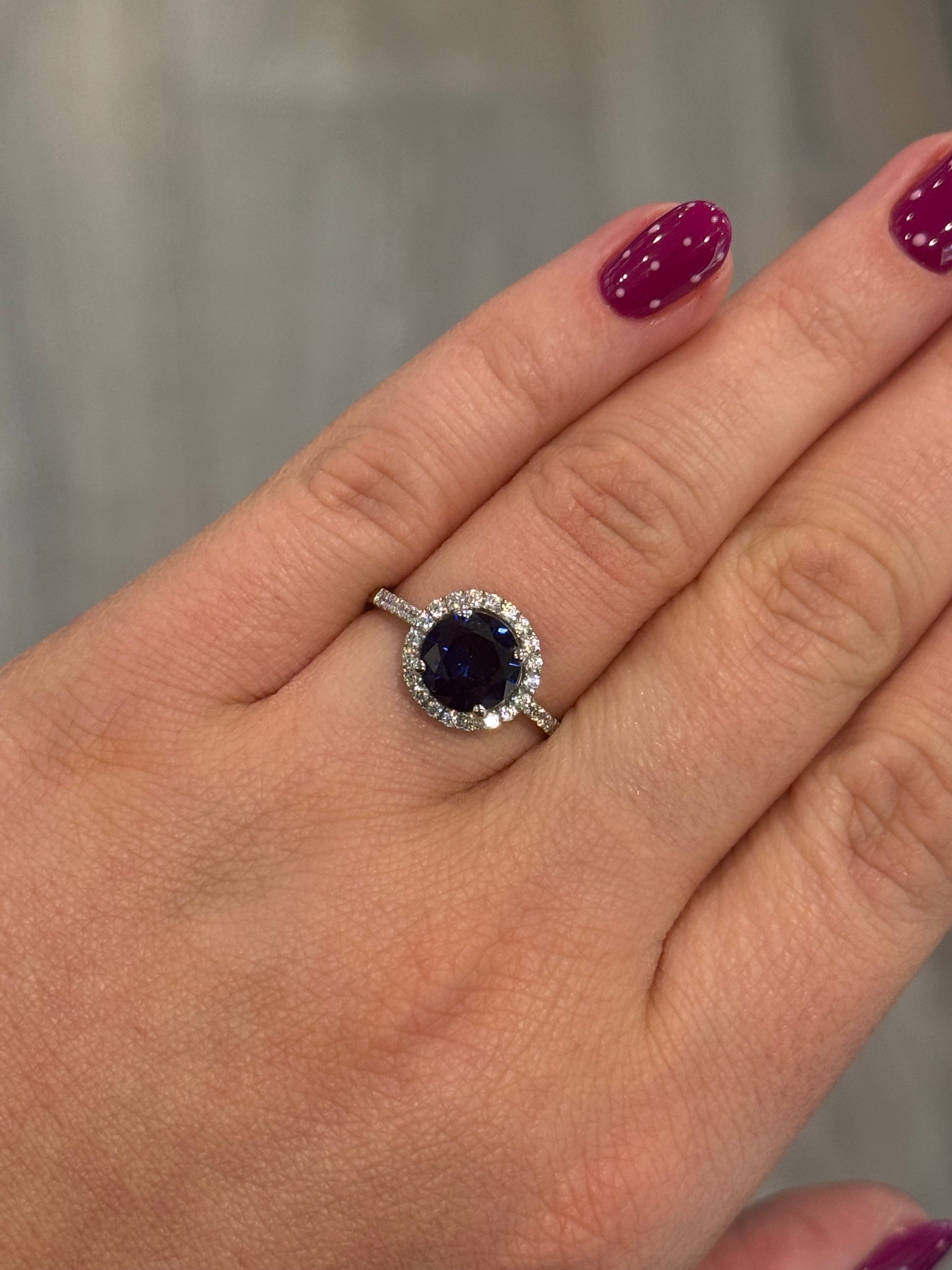 Sterling Silver Blue Cz Halo Dress Ring