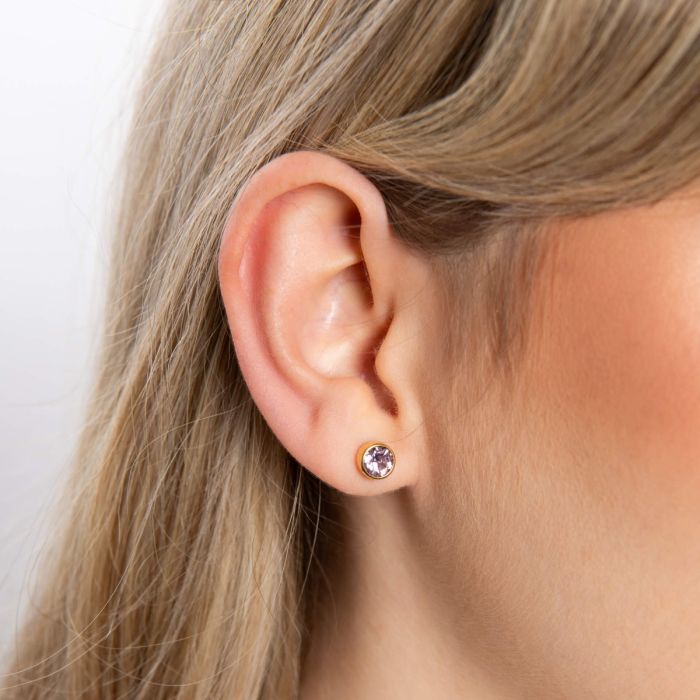 Yellow Gold Plated Sterling Silver June Birthstone Earrings