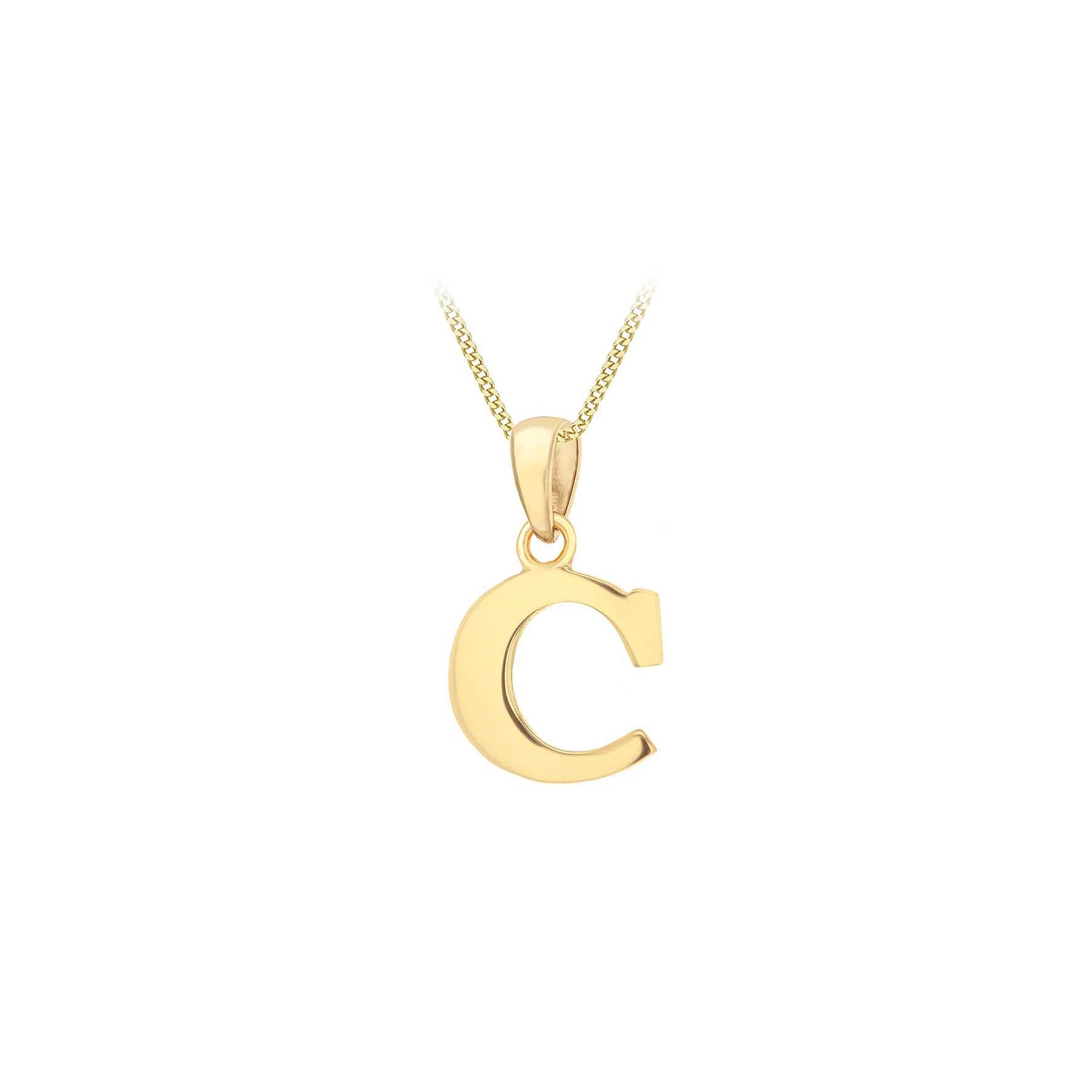 9ct Yellow Gold C Initial Pendant