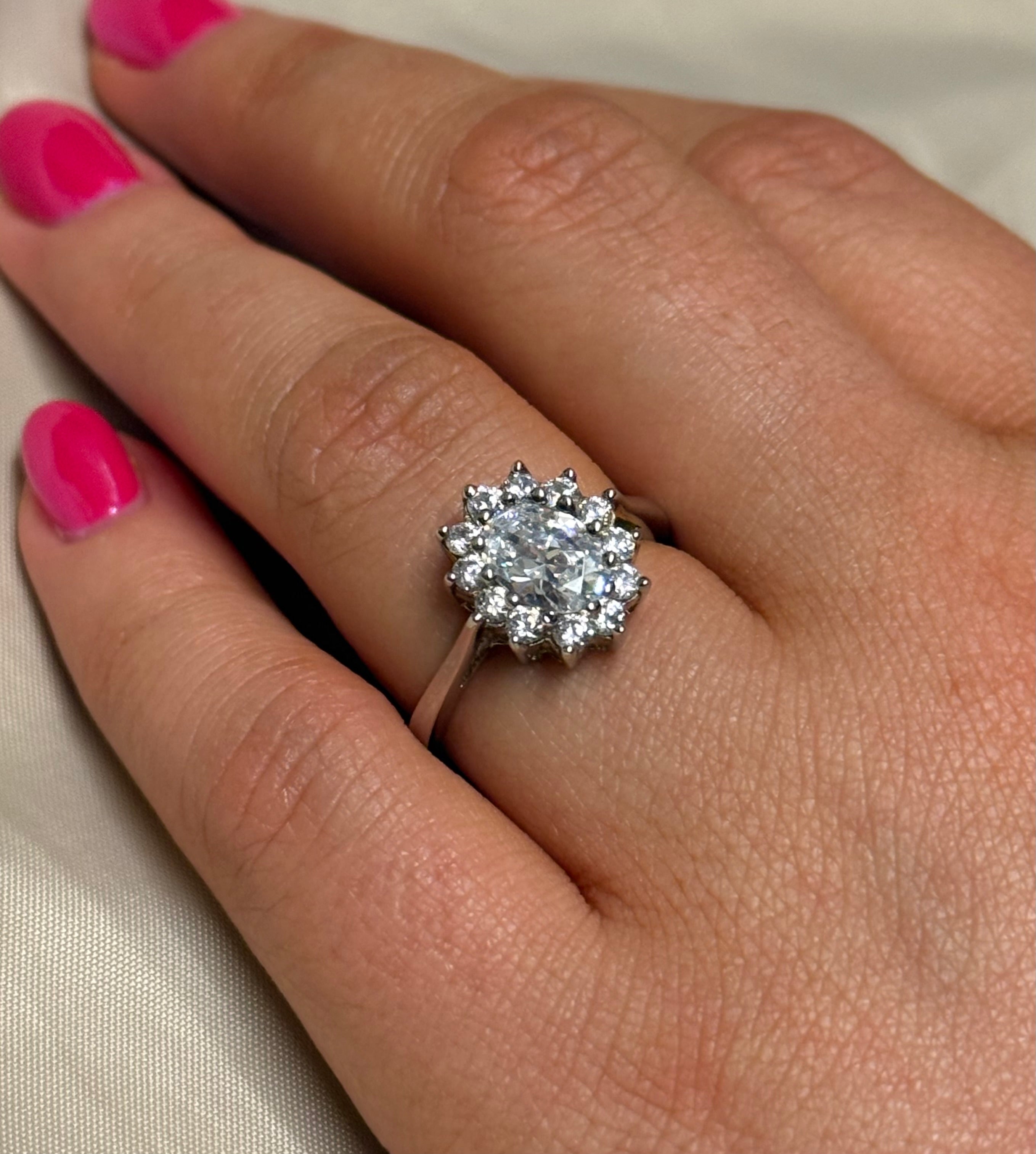 Sterling Silver CZ Cluster Ring