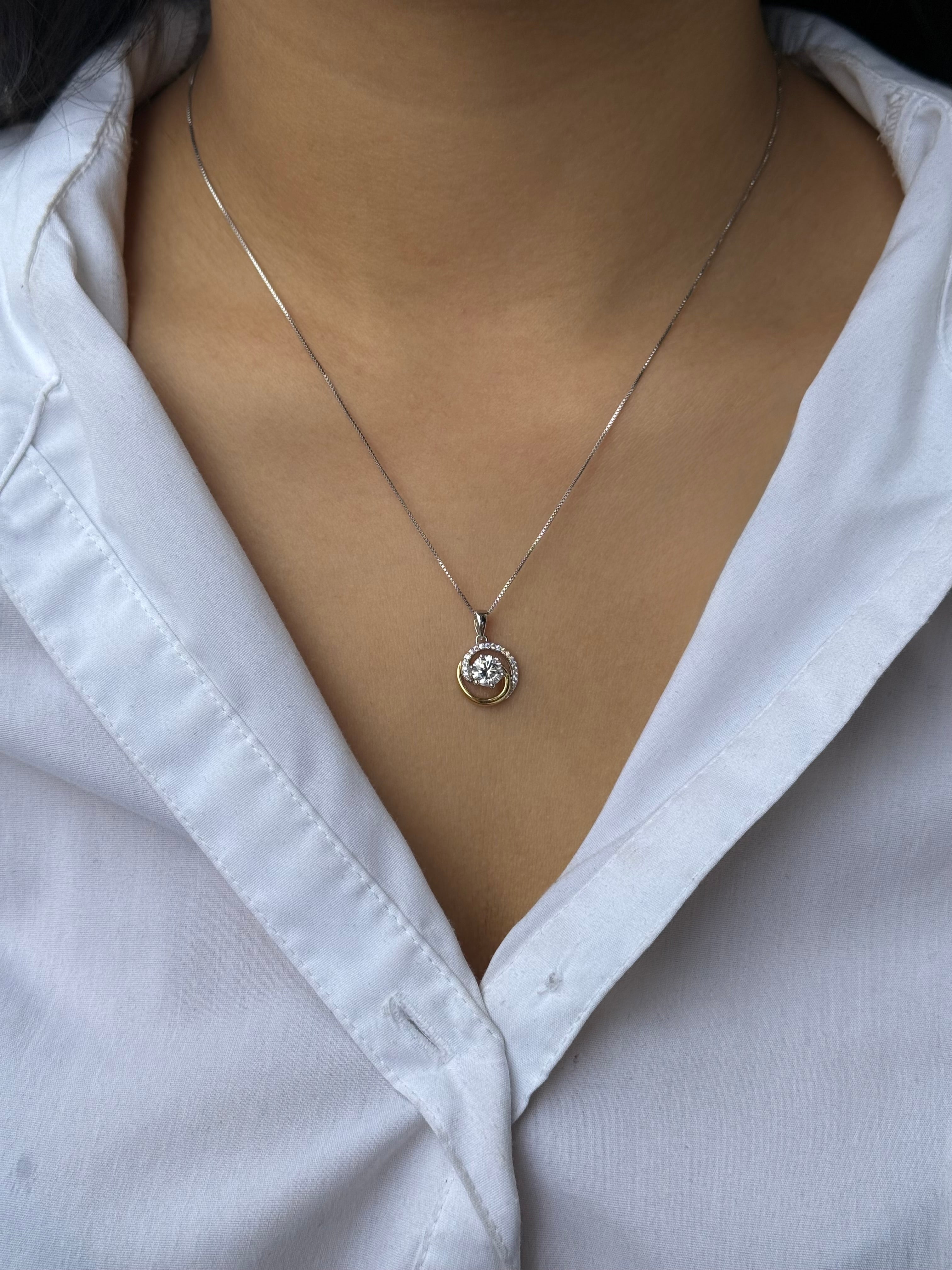 Sterling Silver & Gold Plated Swirl Knot Pendant