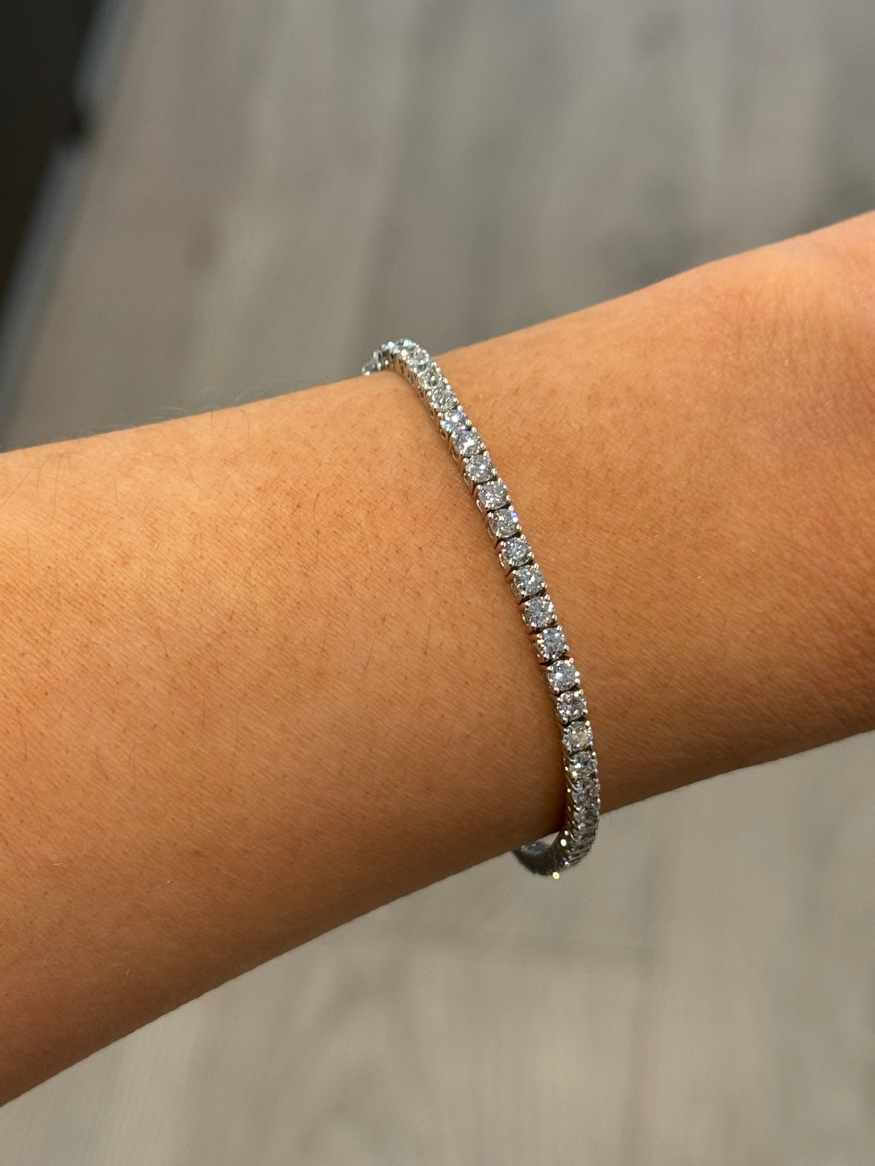 9K White Gold 5.10ct Laboratory Grown Diamond Tennis Bracelet