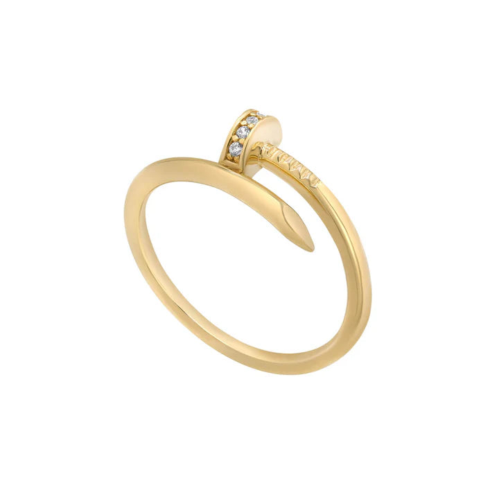 9K Yellow Gold Nail Ring