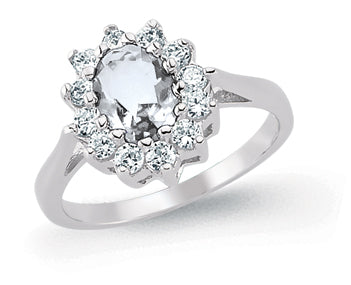 Sterling Silver CZ Cluster Ring