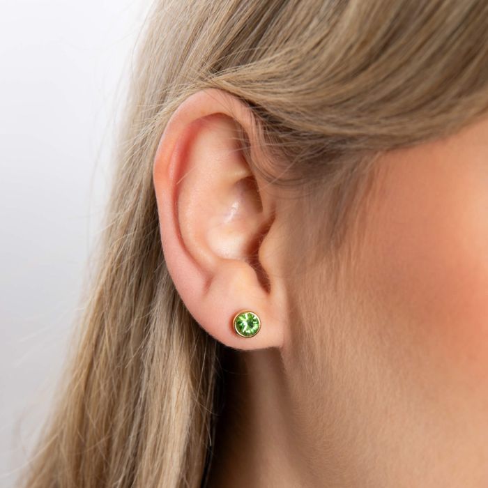 Yellow Gold Plated Sterling Silver August Birthstone Earrings