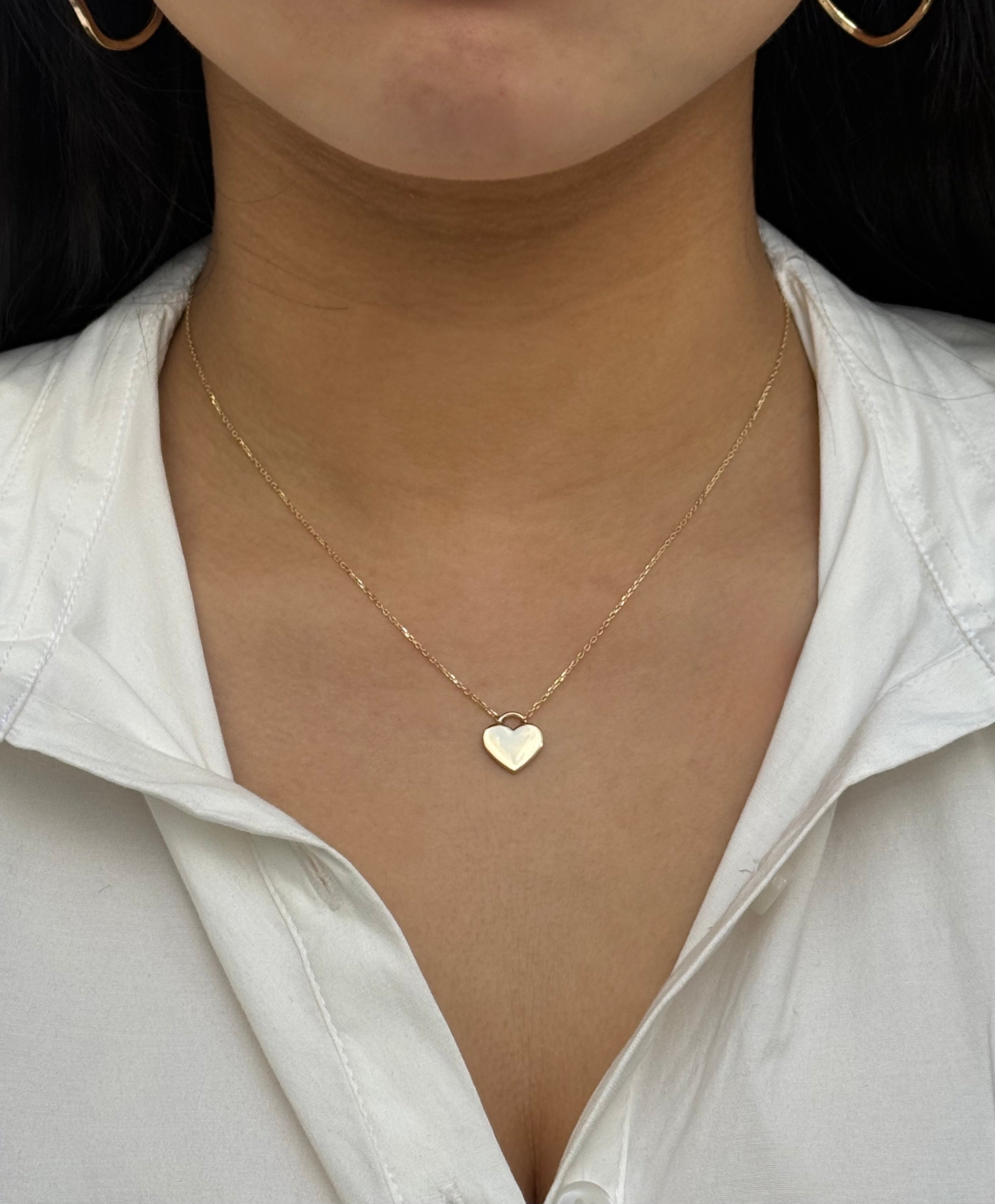 9ct Yellow Gold Heart Lock Necklace