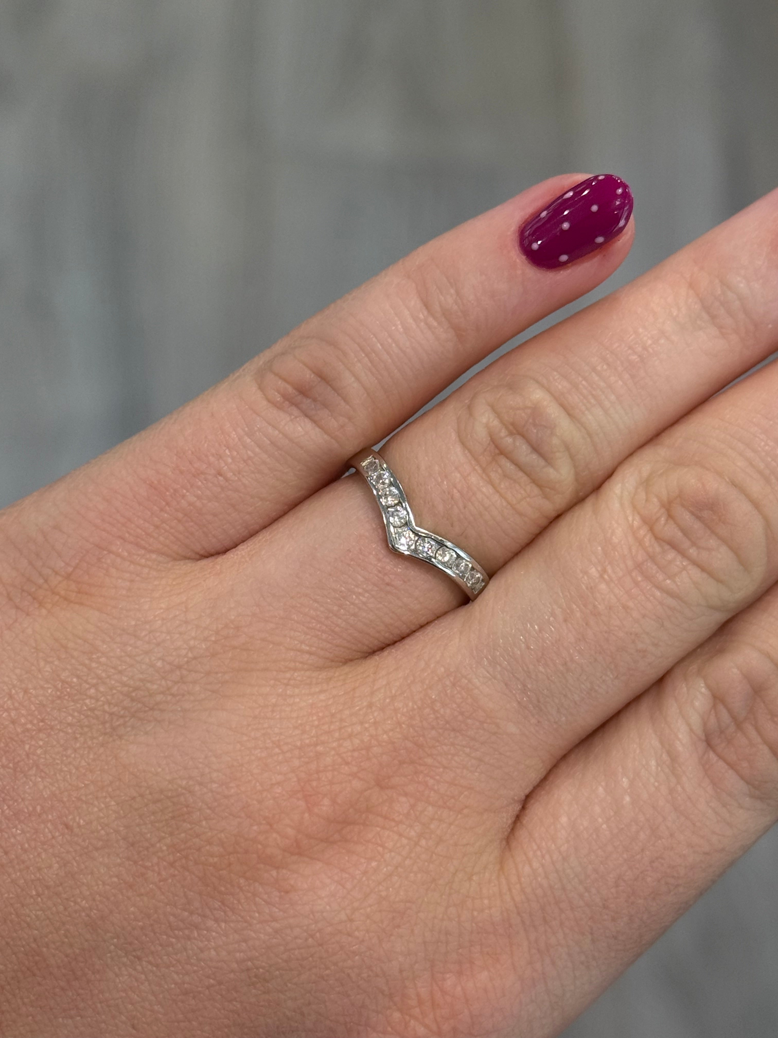 Sterling Silver Cz Wishbone Ring