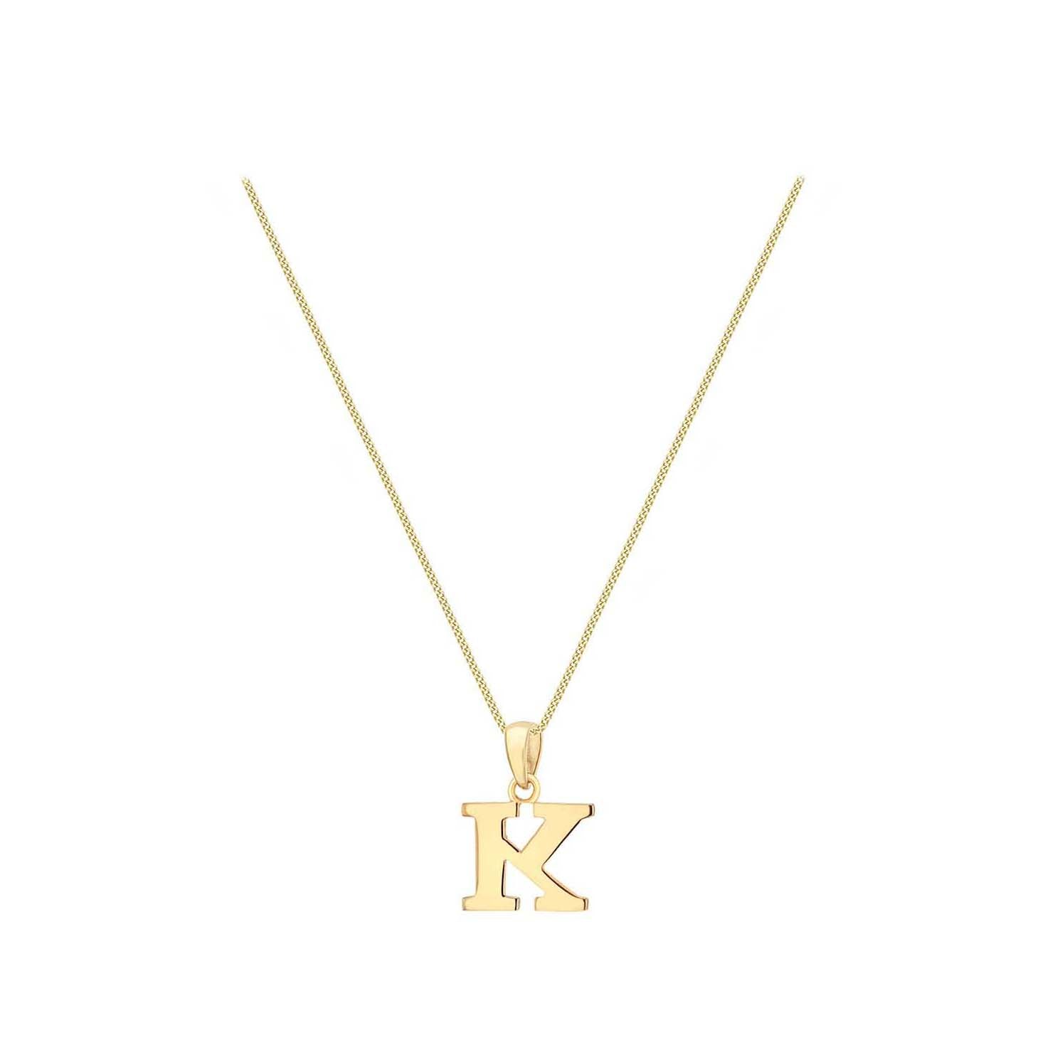 9ct Yellow Gold K Initial Pendant
