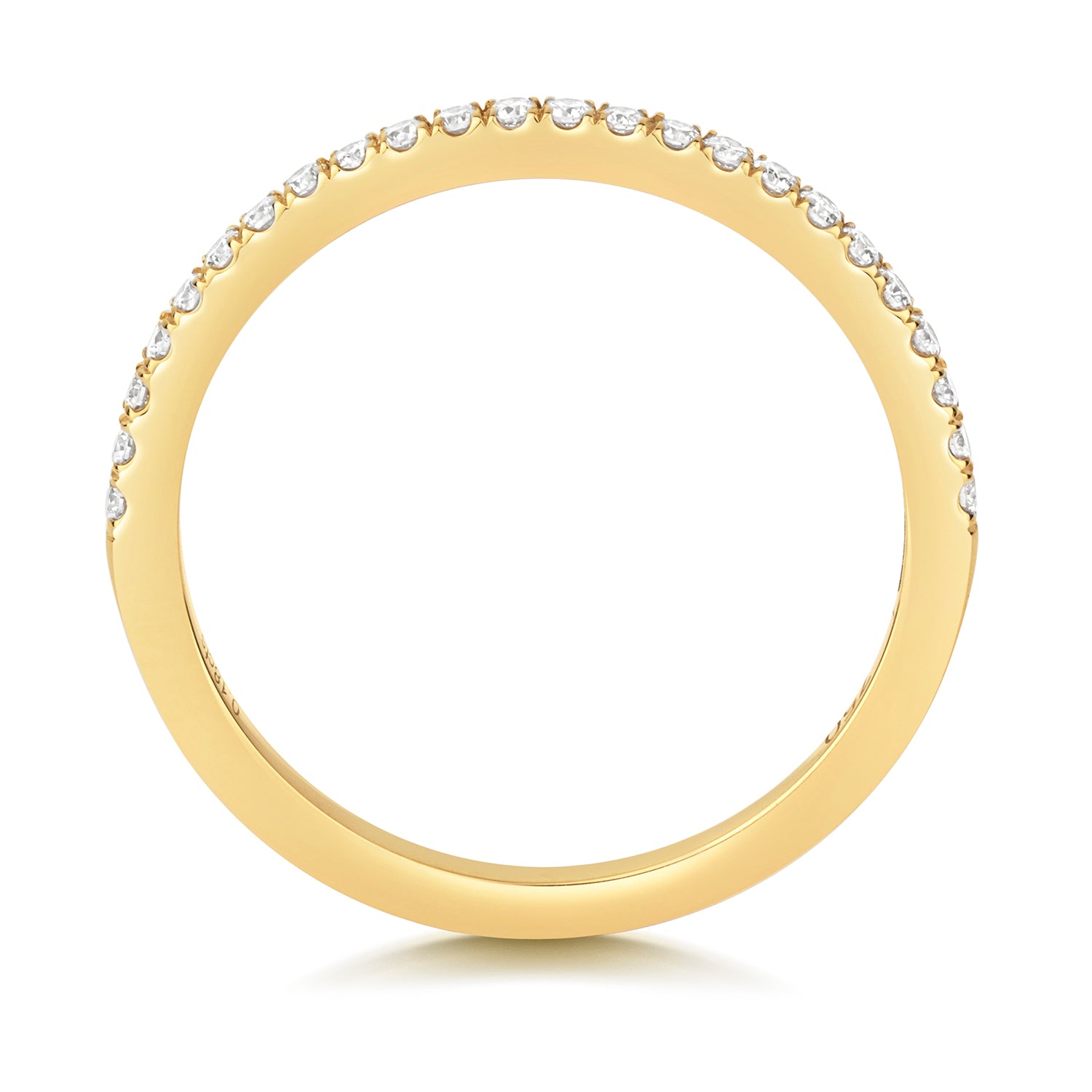 18k Yellow Gold Mini Claw Diamond Wedding Band