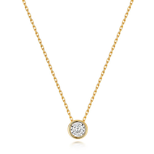 9ct Yellow Gold Illusion Diamond Necklace
