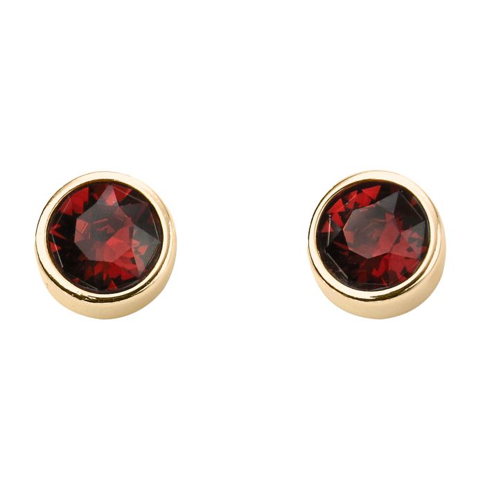 Yellow Gold Plated Sterling Silver January Birthstone Earrings