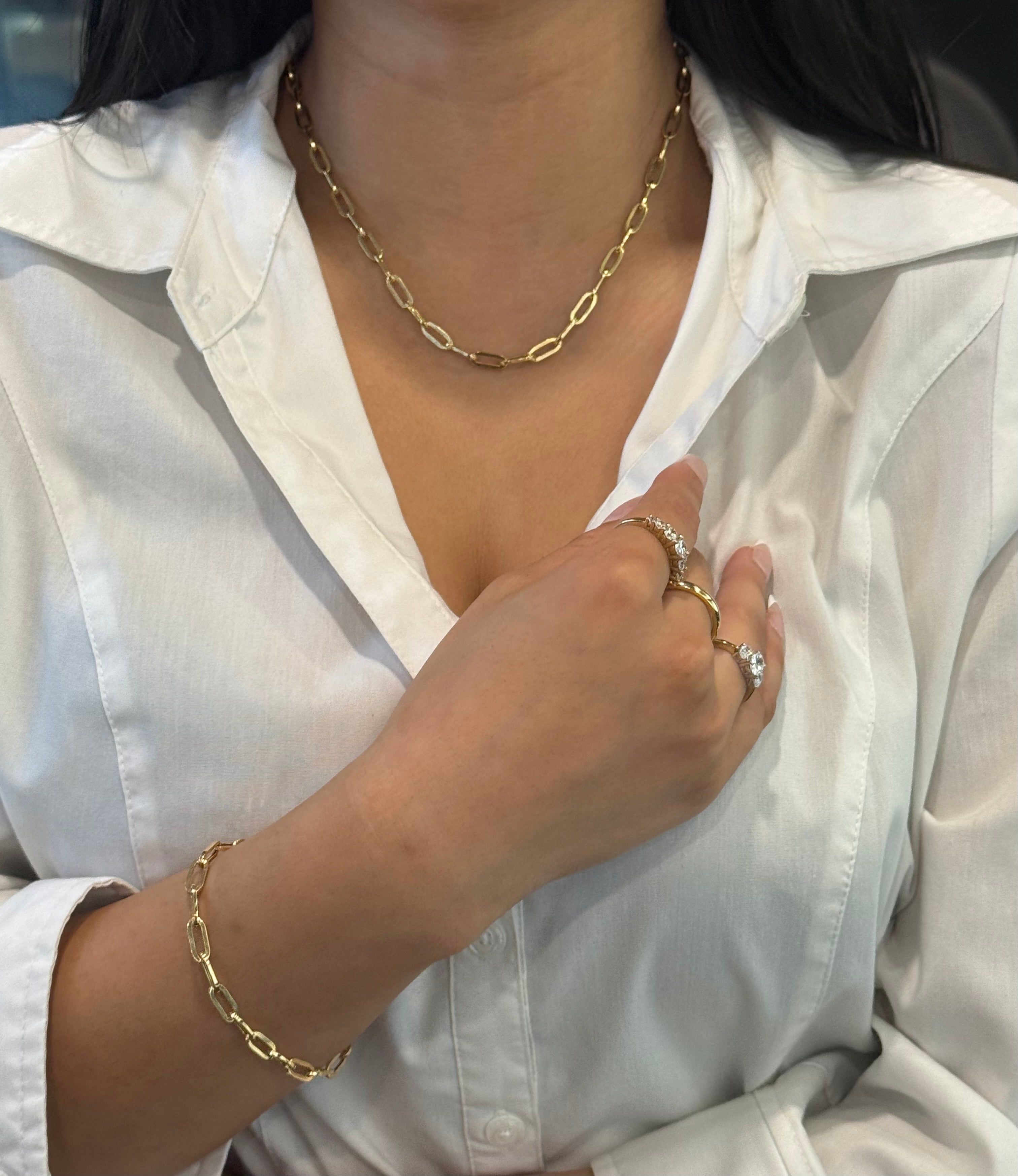 9ct Yellow Gold Large Paperlink Necklace